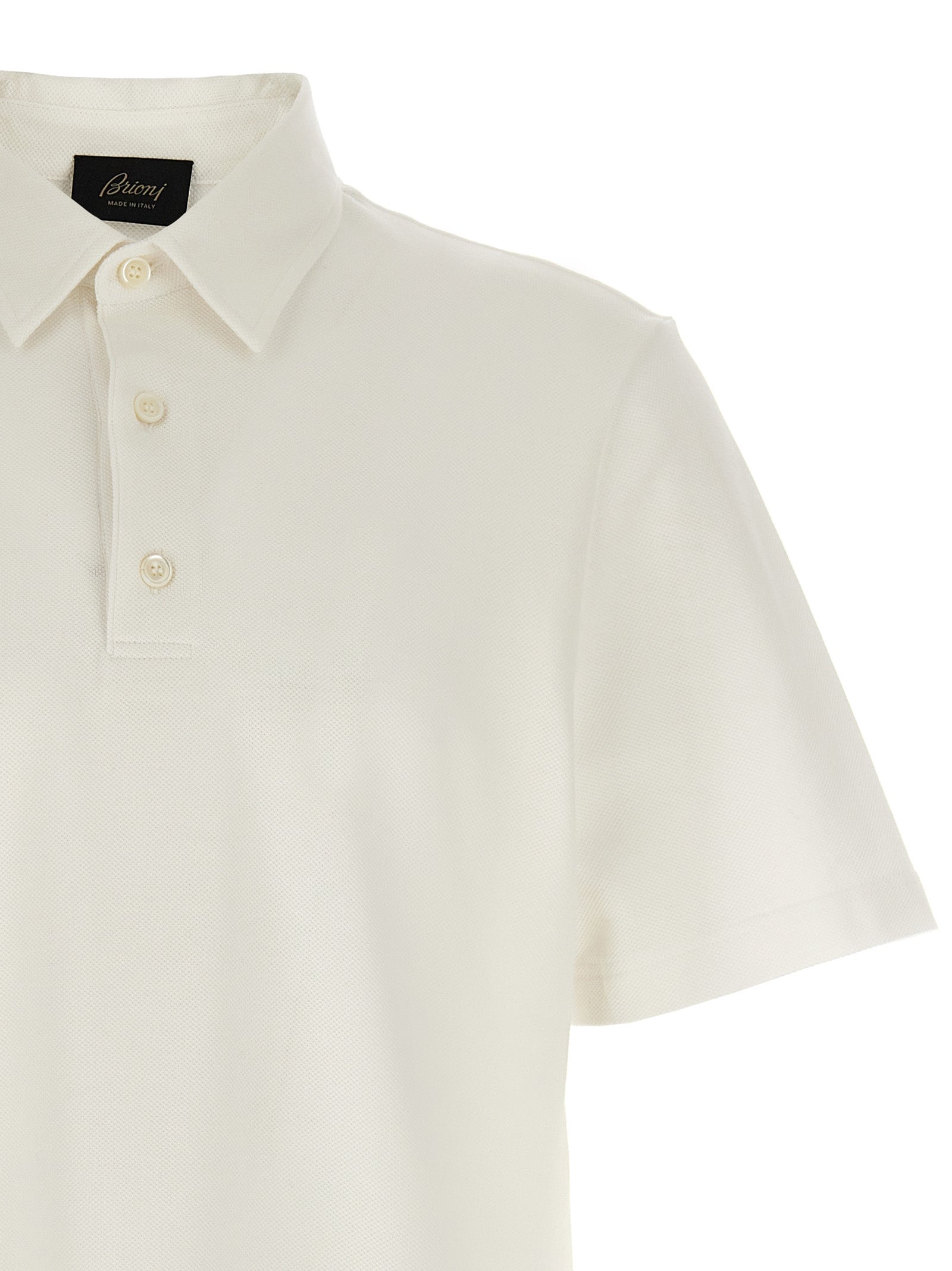 Brioni White Cotton Polo Men's Shirt