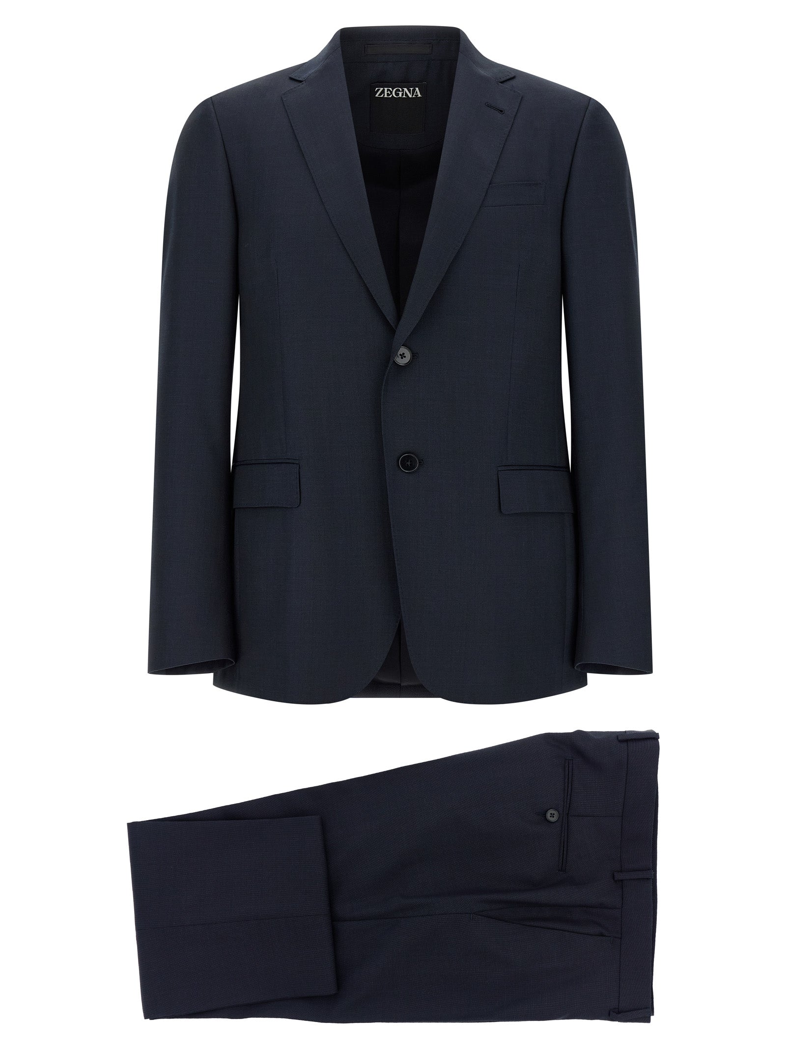 ZEGNA Blue Wool Two-Piece Men's Suit