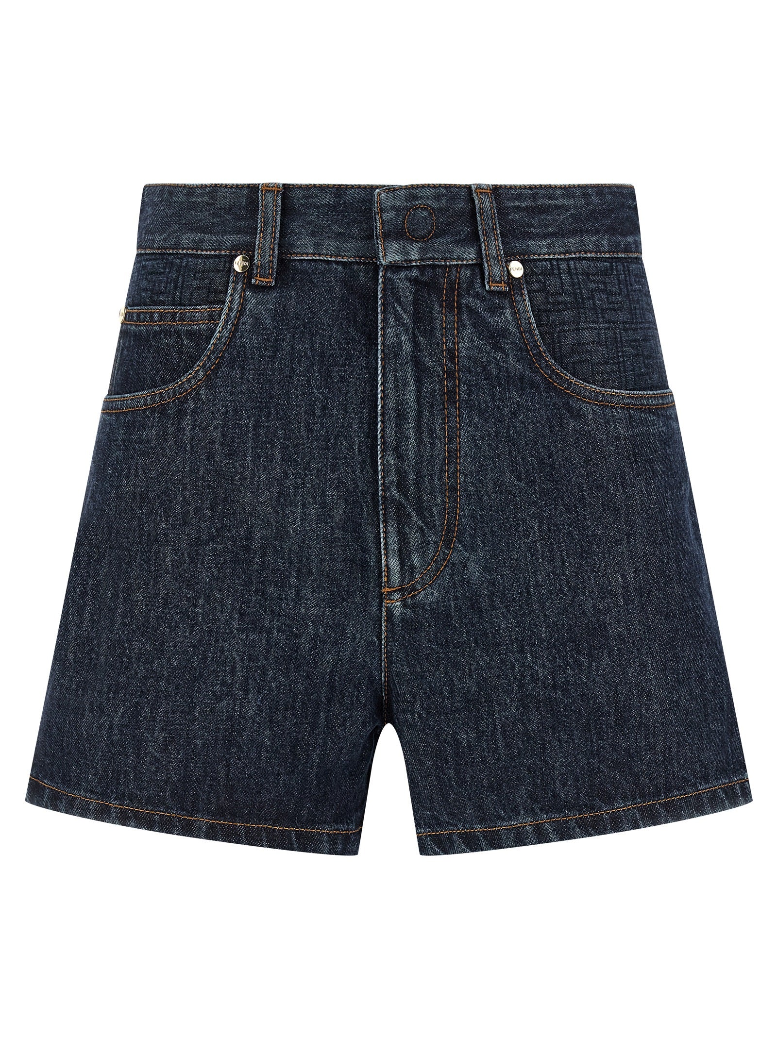 Fendi Blue Cotton Bermuda Women's Shorts
