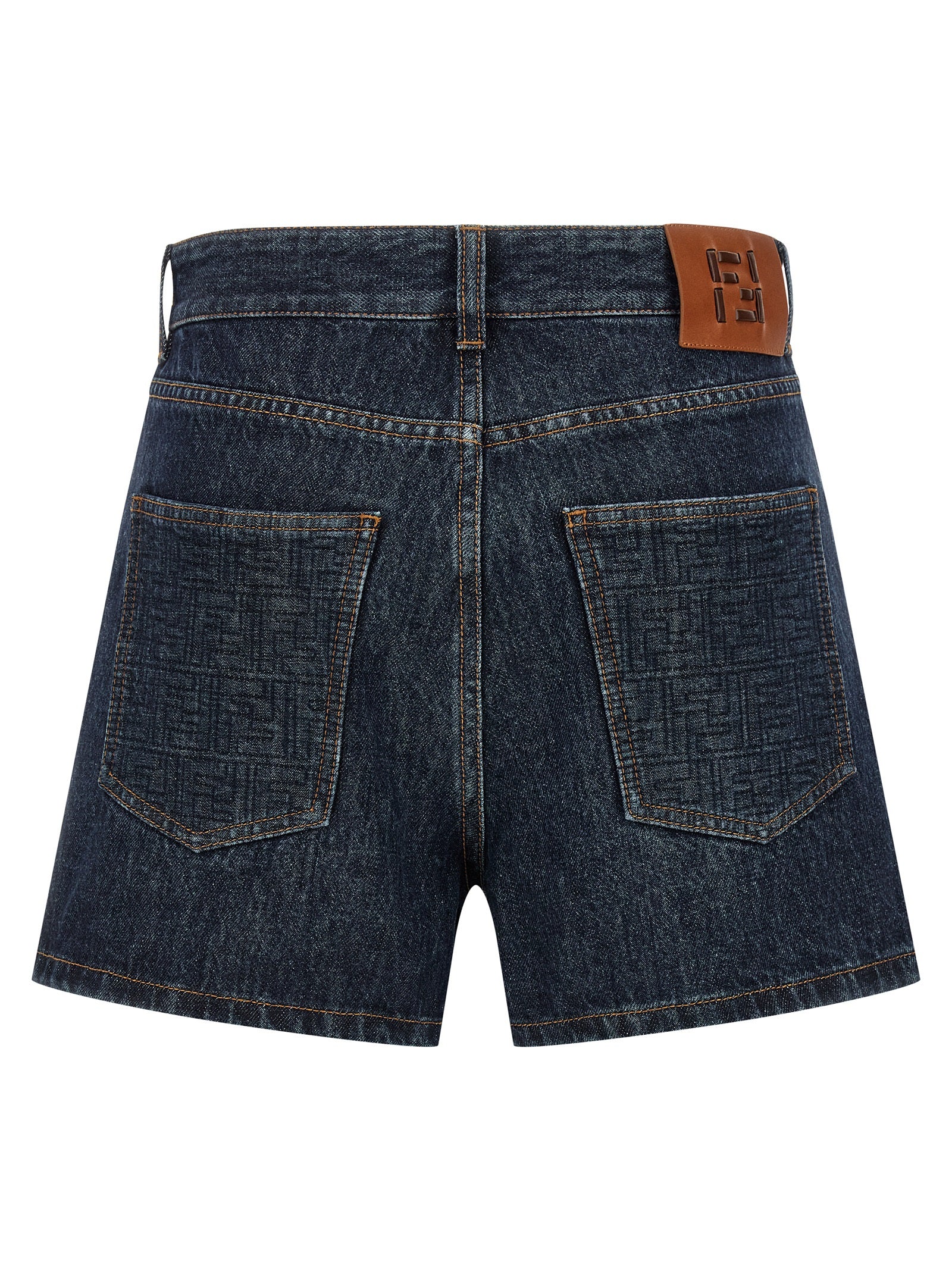 Fendi Blue Cotton Bermuda Women's Shorts