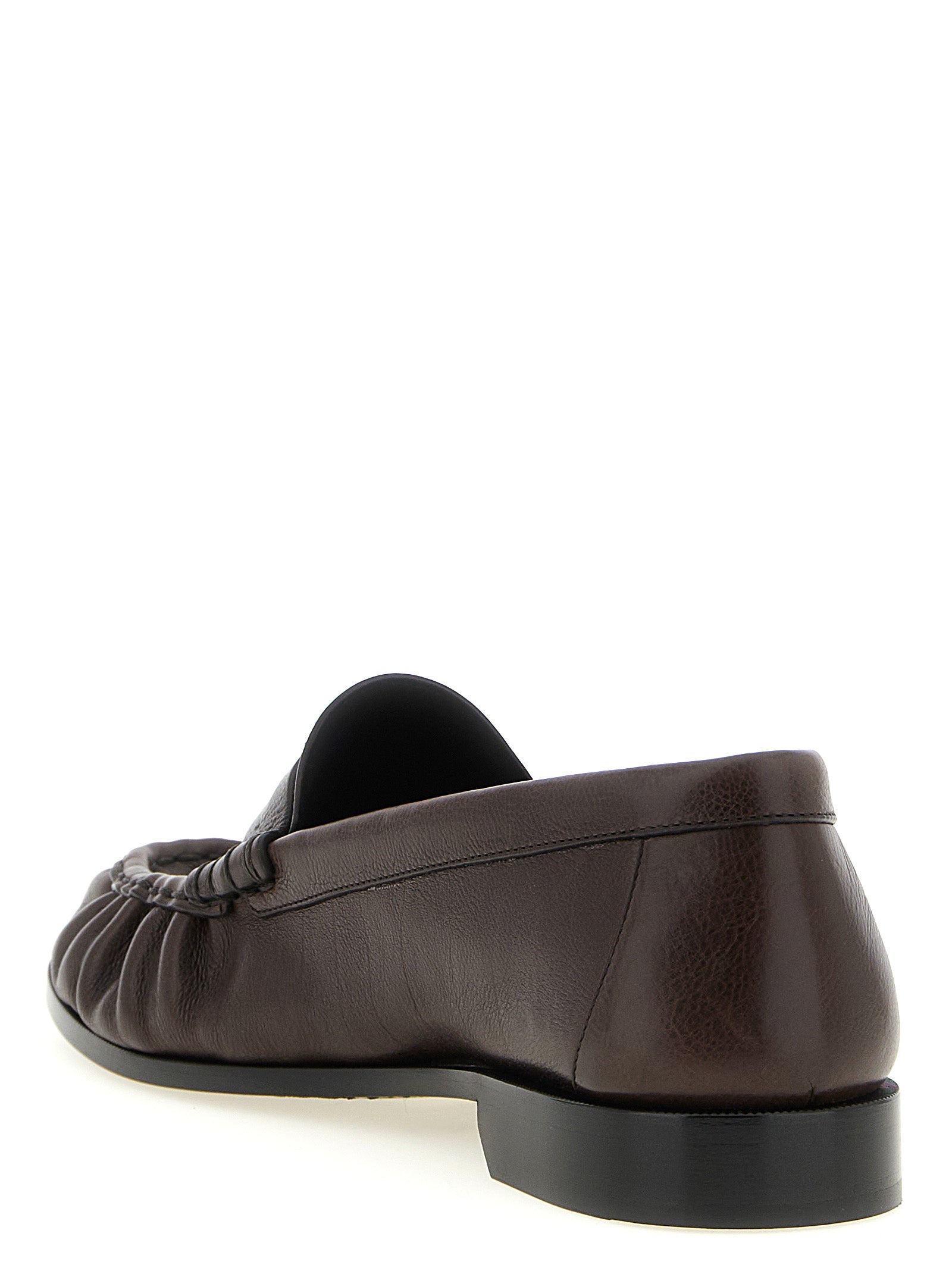 Saint Laurent Brown Calfskin Slip-On Men's Loafers