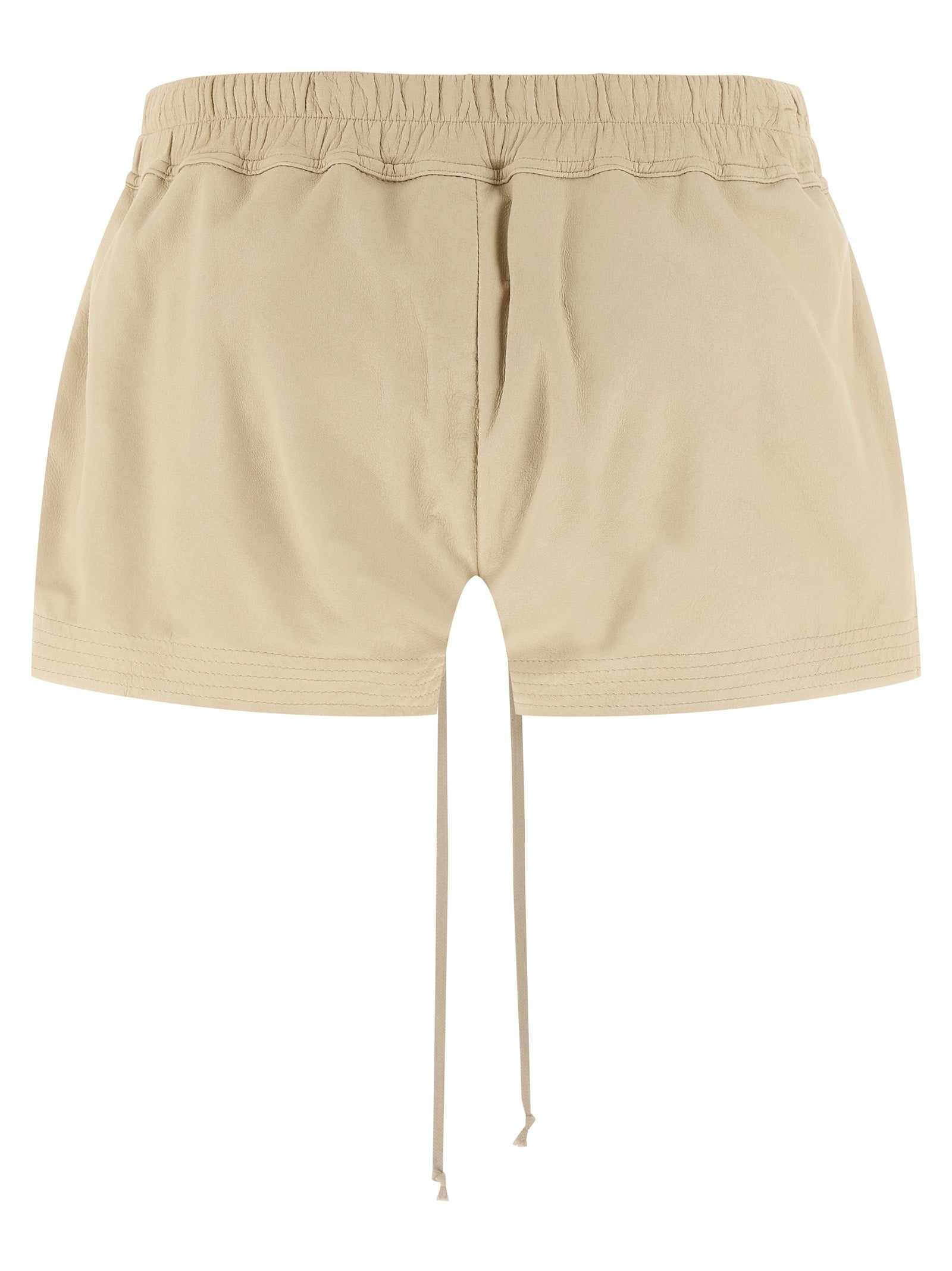 Rick Owens Beige Lamb Leather Bermuda Women's Shorts