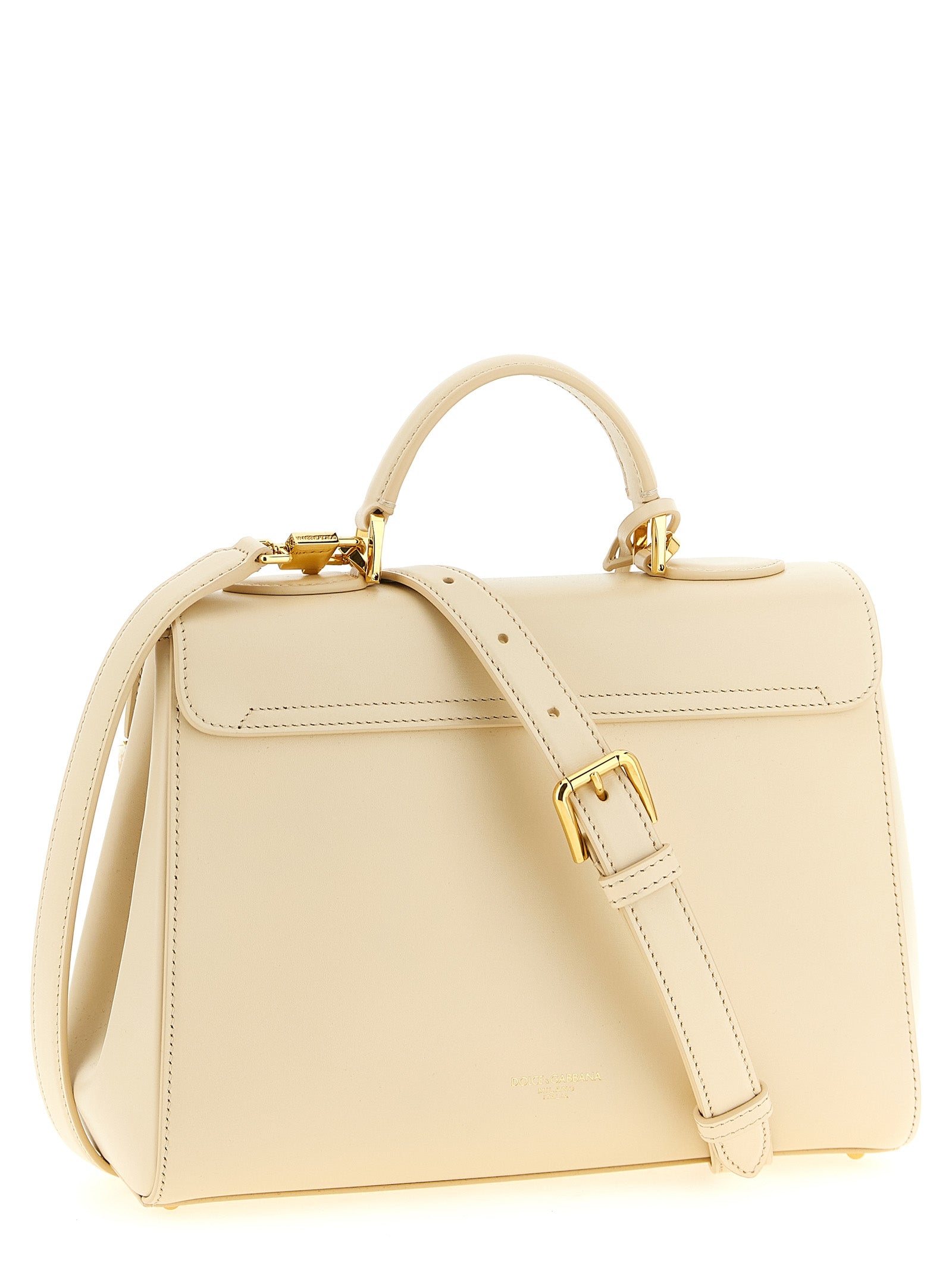 Dolce & Gabbana White Lamb Leather Women's Handbag