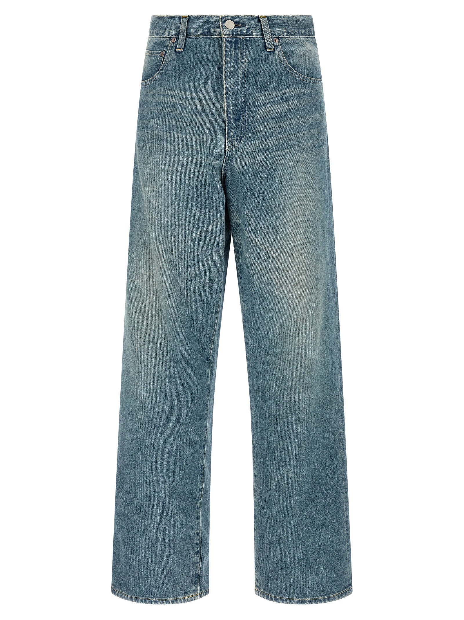 SSSTEIN Blue Cotton Jeans Men's Denim