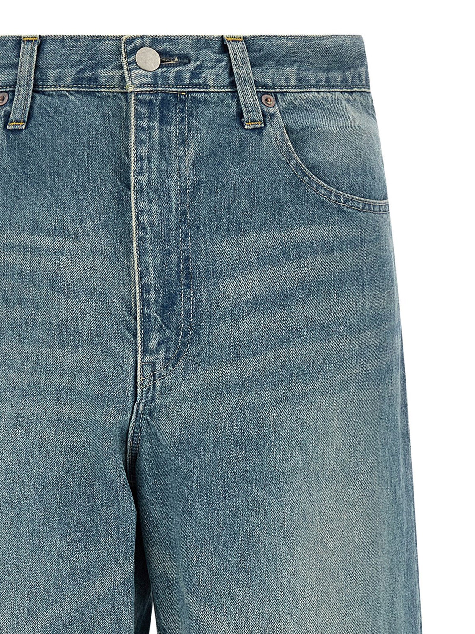SSSTEIN Blue Cotton Jeans Men's Denim