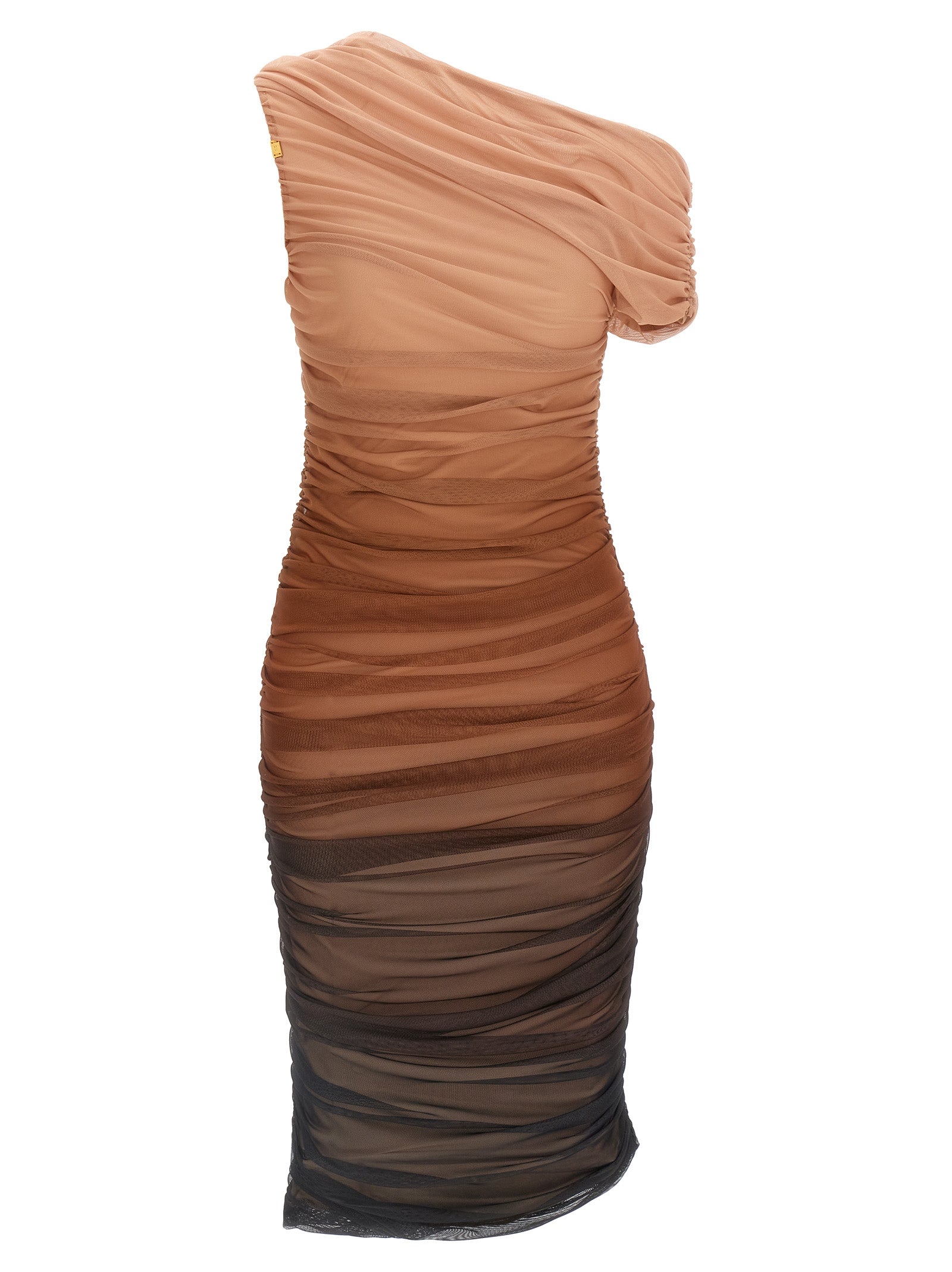 Elisabetta Franchi Brown Polyamide Midi Women's Dress