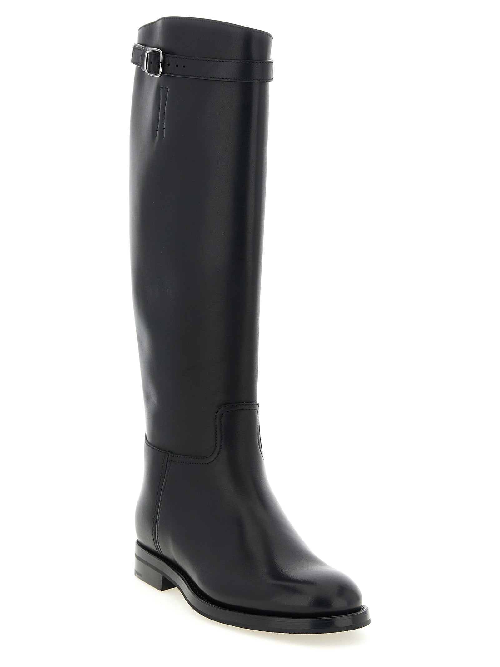 Church's Black Calfskin Over The Women's Knee