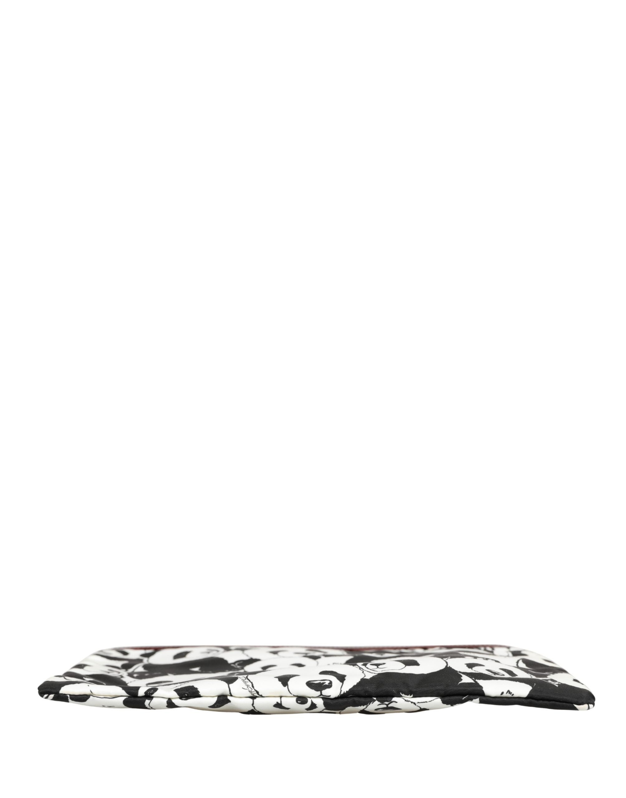 Dolce & Gabbana Black White Panda Print Nylon Clutch Men Pouch Borse Men's Bag