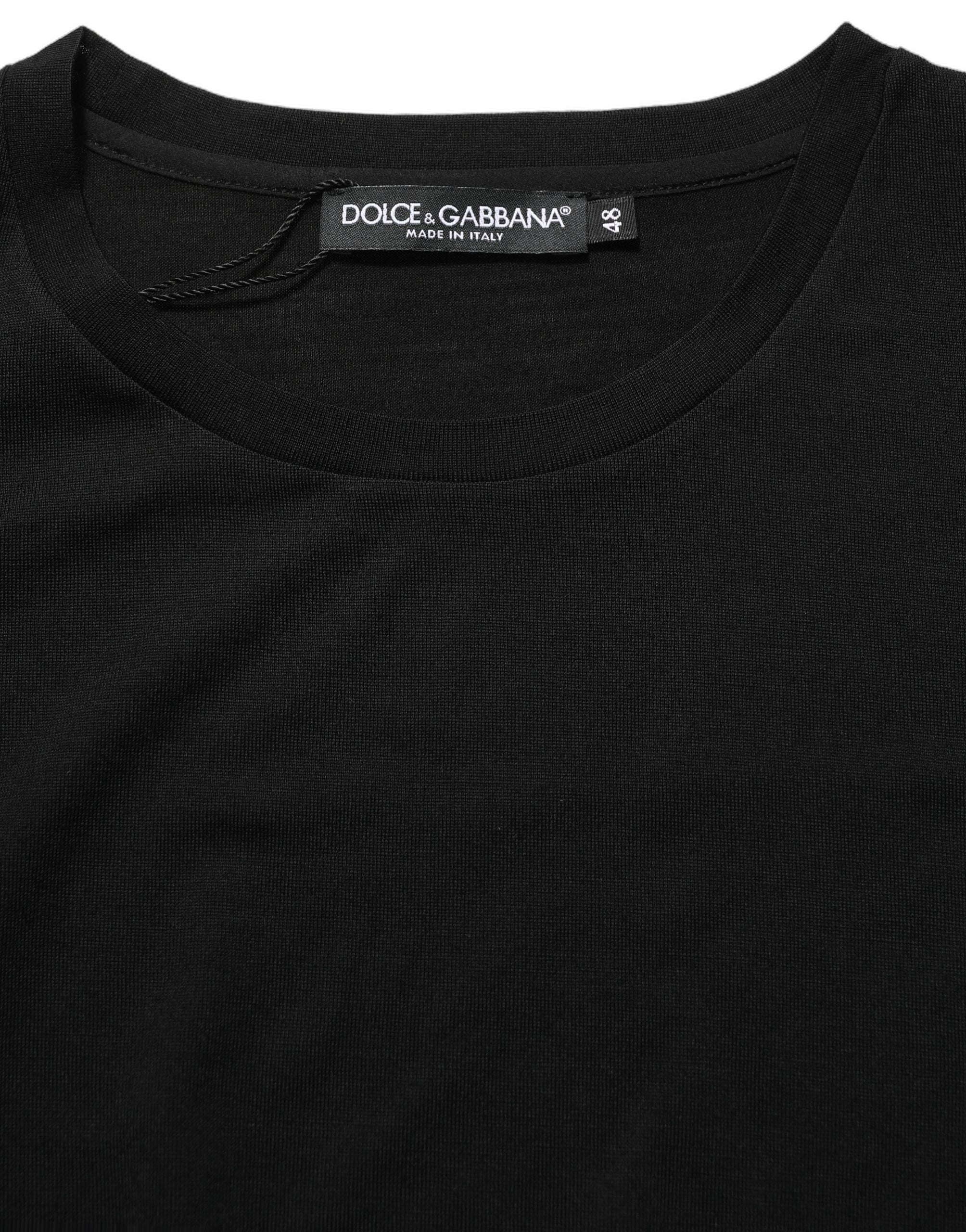 Dolce & Gabbana Black Wool Crew Neck Short Sleeves Women's T-shirt (Pre-Owned)