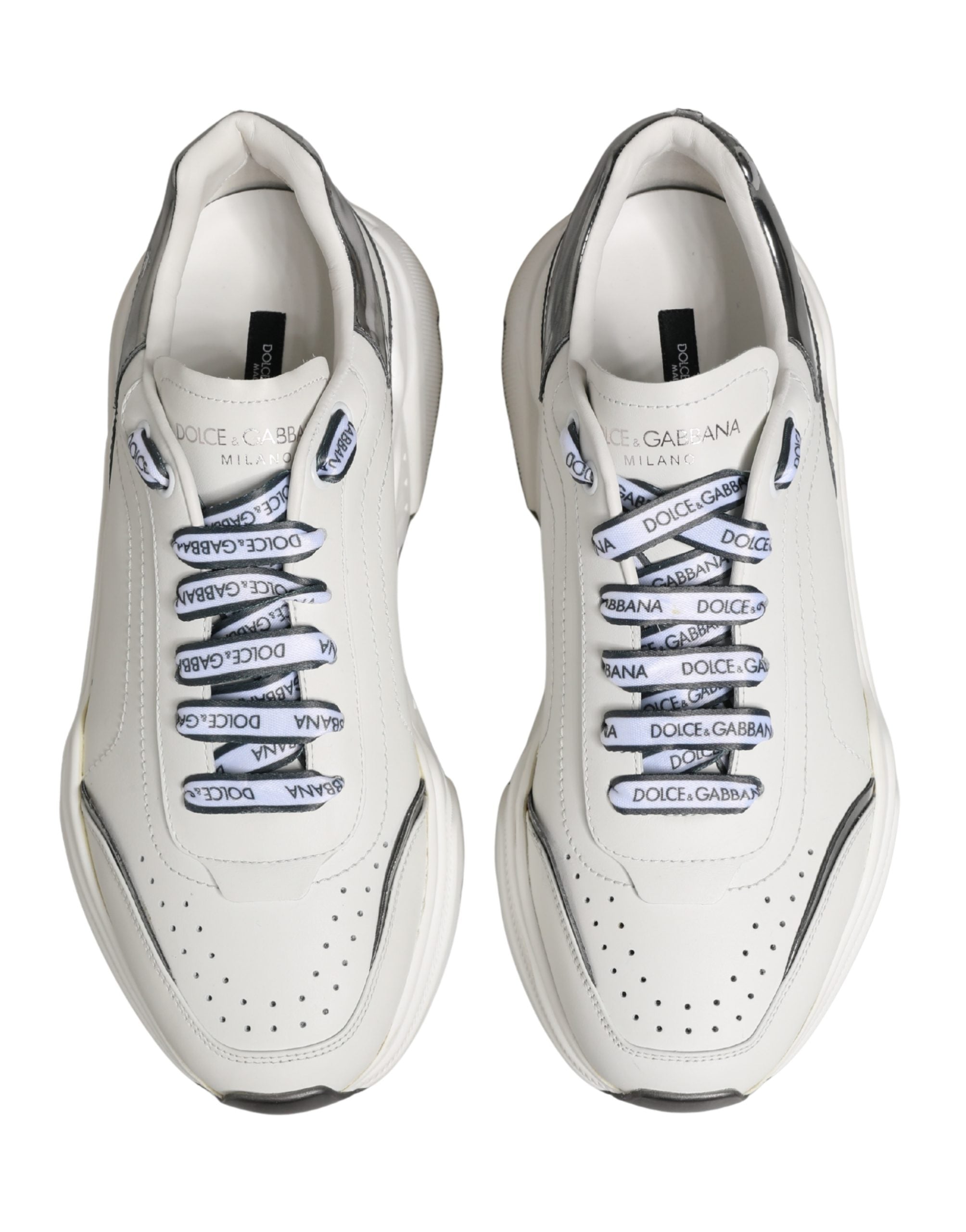 Dolce & Gabbana White Silver Daymaster Low Top Men Sneakers Men's Shoes (Pre-Owned)