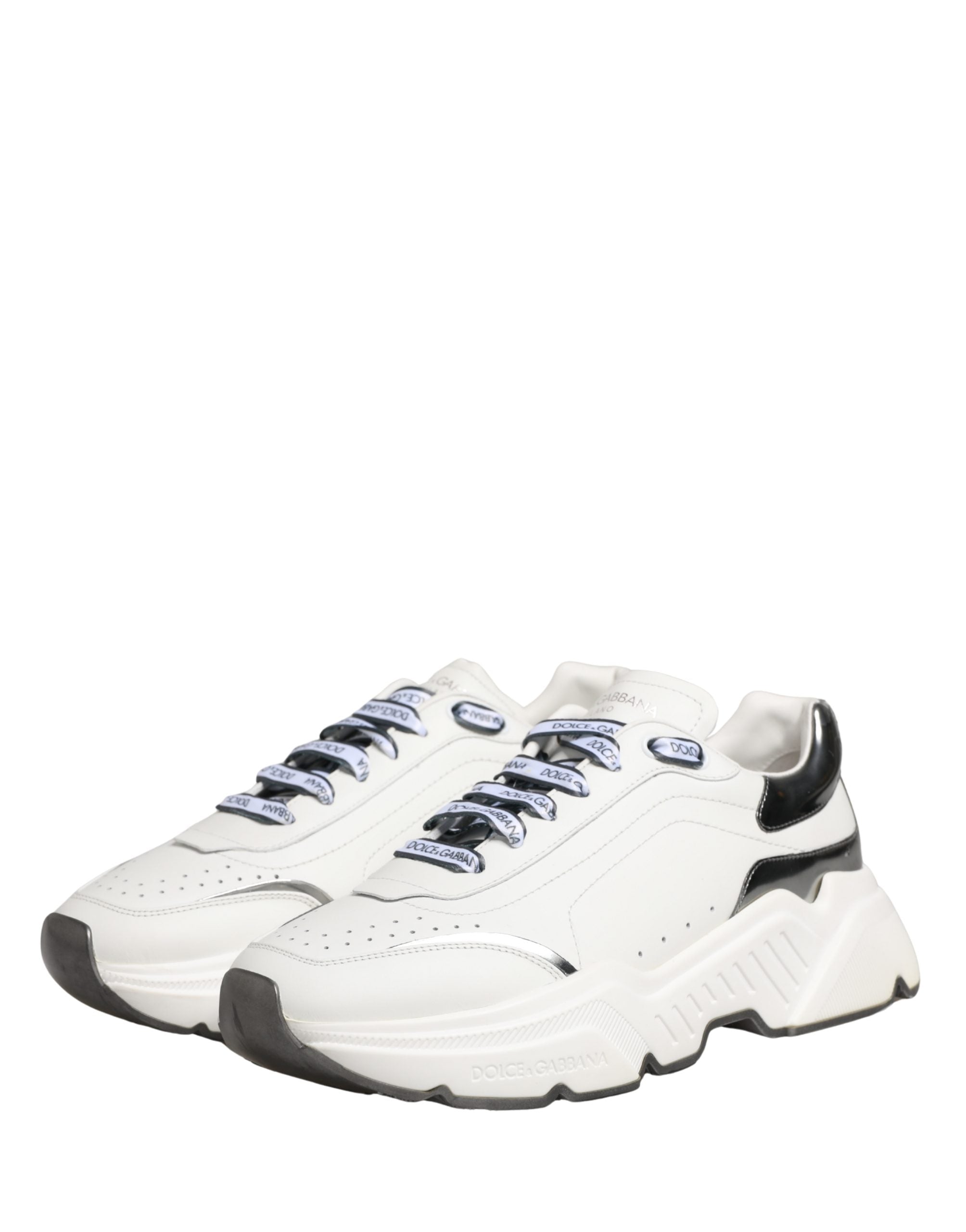 Dolce & Gabbana White Silver Daymaster Low Top Men Sneakers Men's Shoes (Pre-Owned)