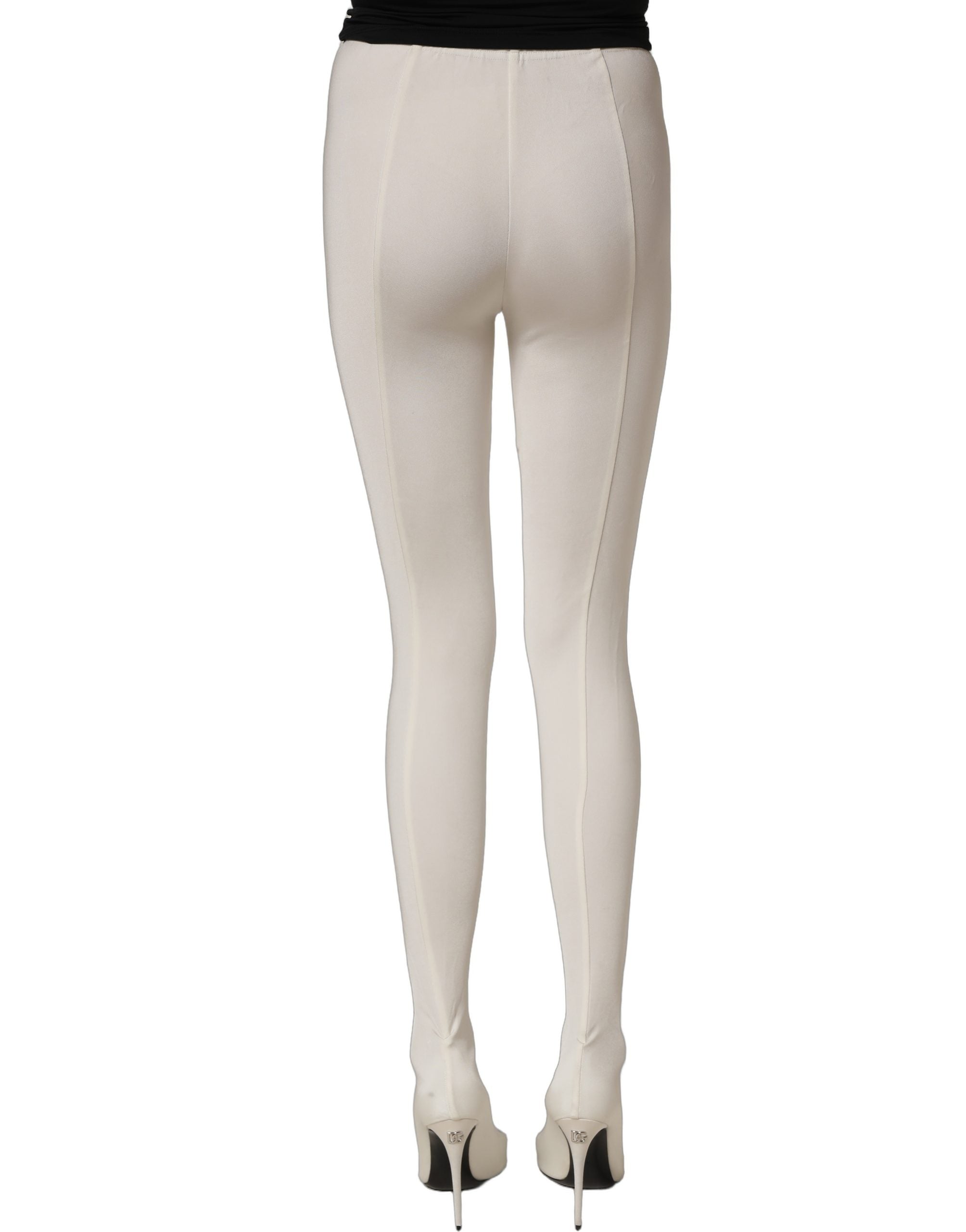 Dolce & Gabbana White High Heels Pumps Jersey Tights Women's Shoes