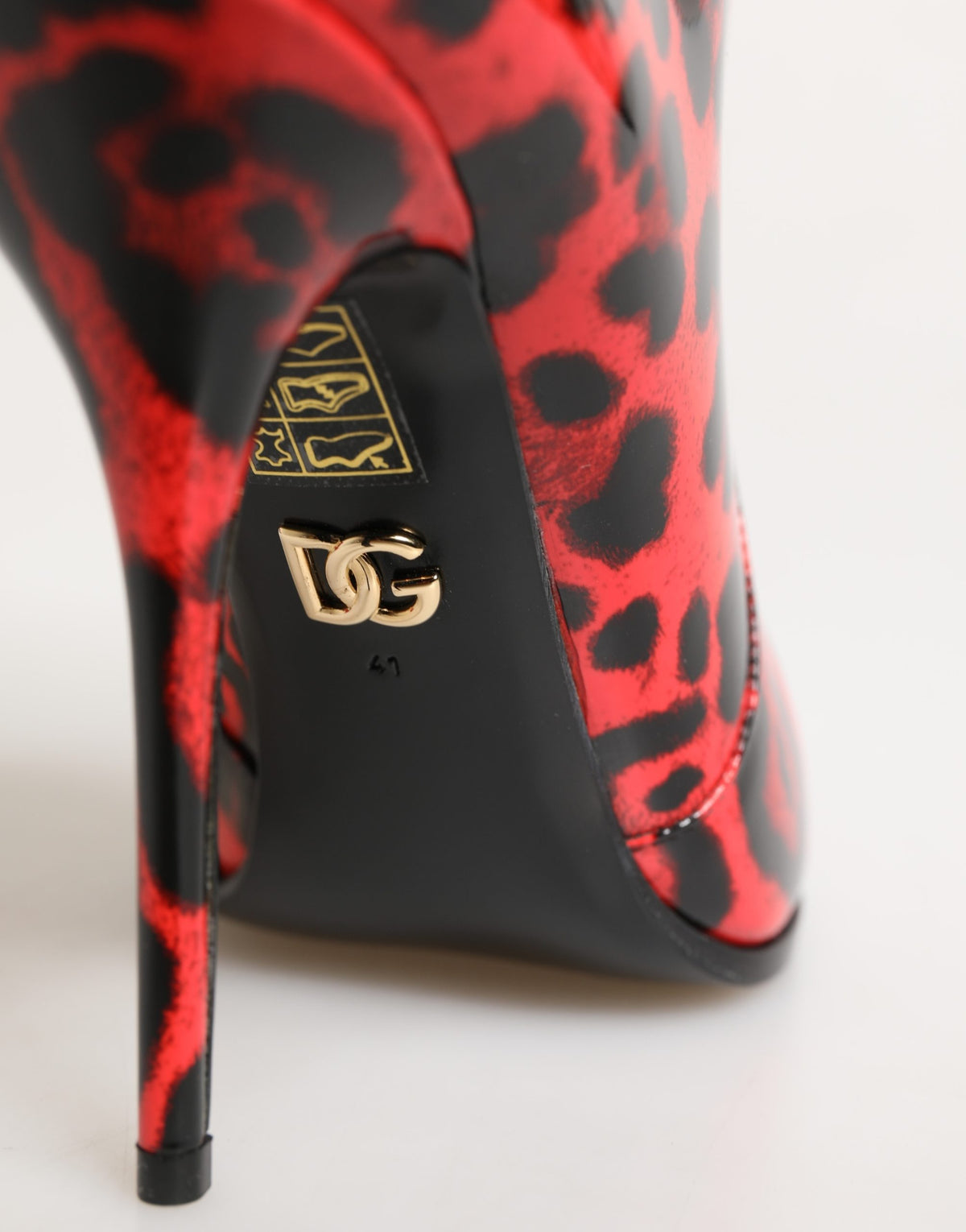 Dolce & Gabbana Red Leopard Cardinale Ankle Boots Women's Shoes