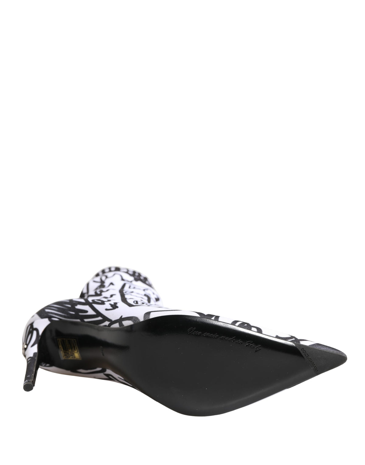 Dolce & Gabbana White Graffiti Stretch Ankle Boots Women's Shoes (Pre-Owned)