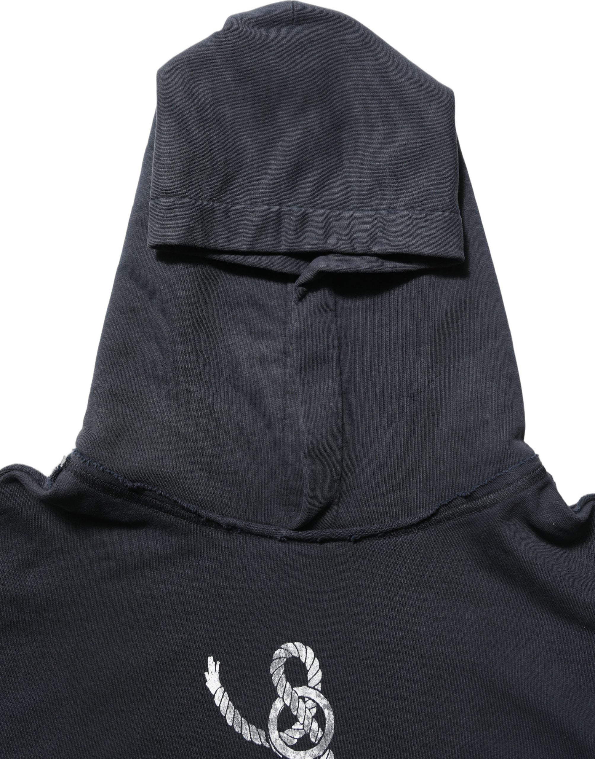 Dolce & Gabbana Black Anchor Print Hooded Sweatshirt Men's Sweater