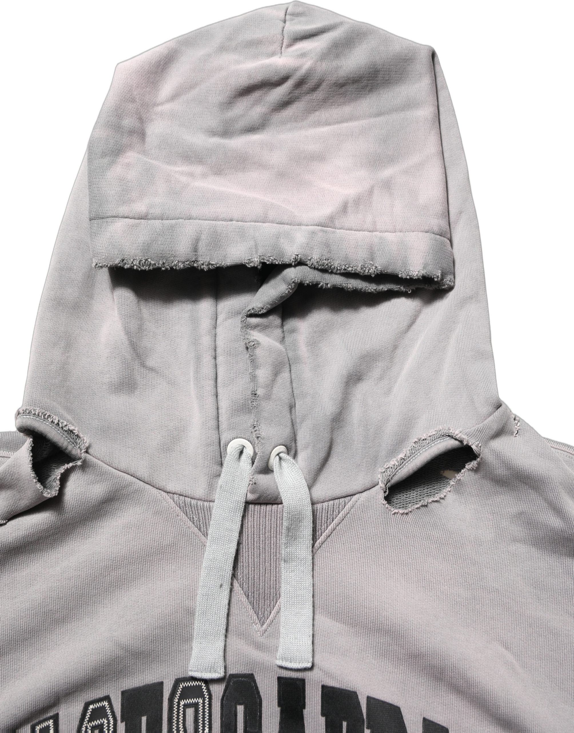 Dolce & Gabbana Gray Graphic Hooded Sweatshirt Men Men's Sweater