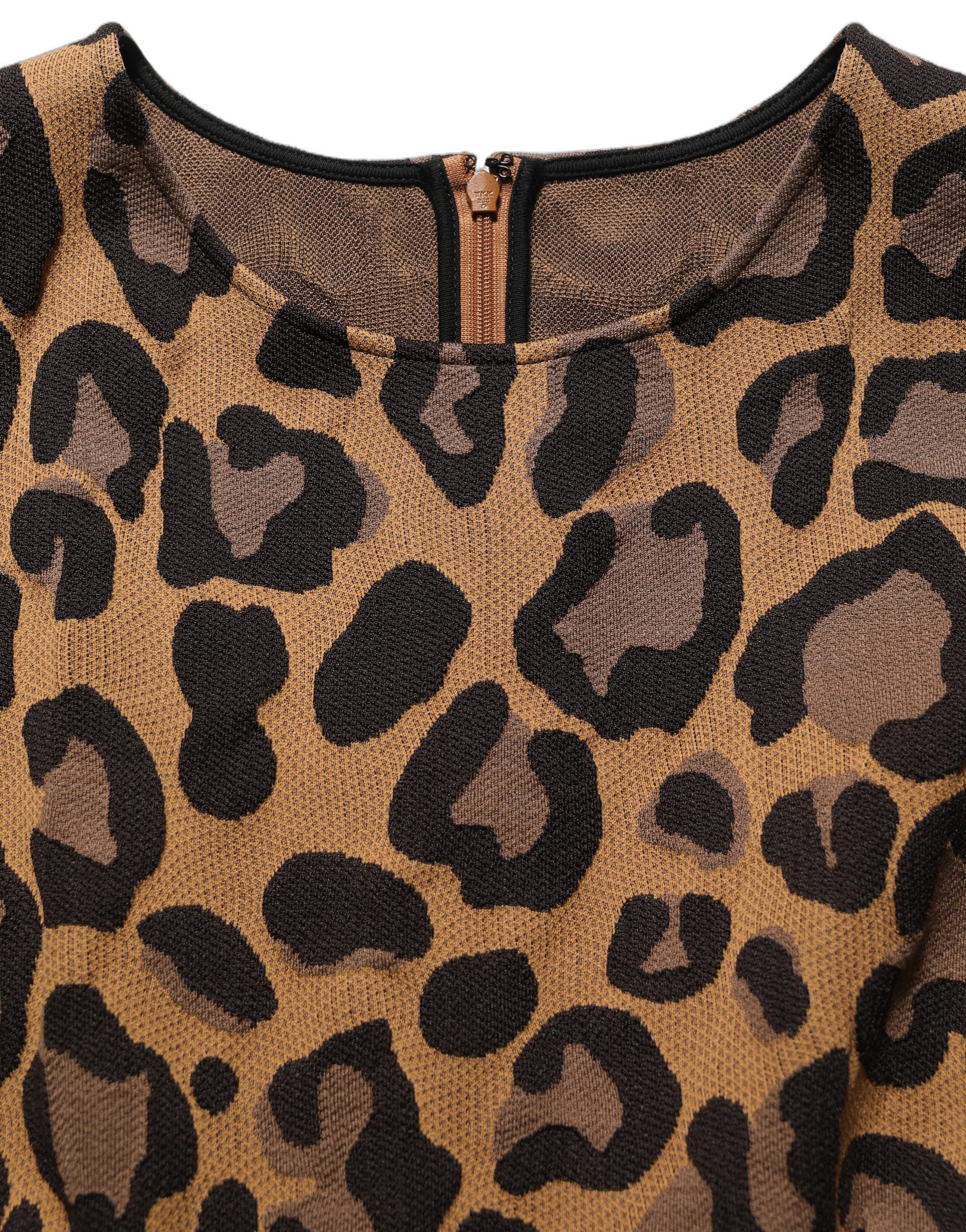 Dolce & Gabbana Brown LeopardPrint Flared A-line Mini Women's Dress