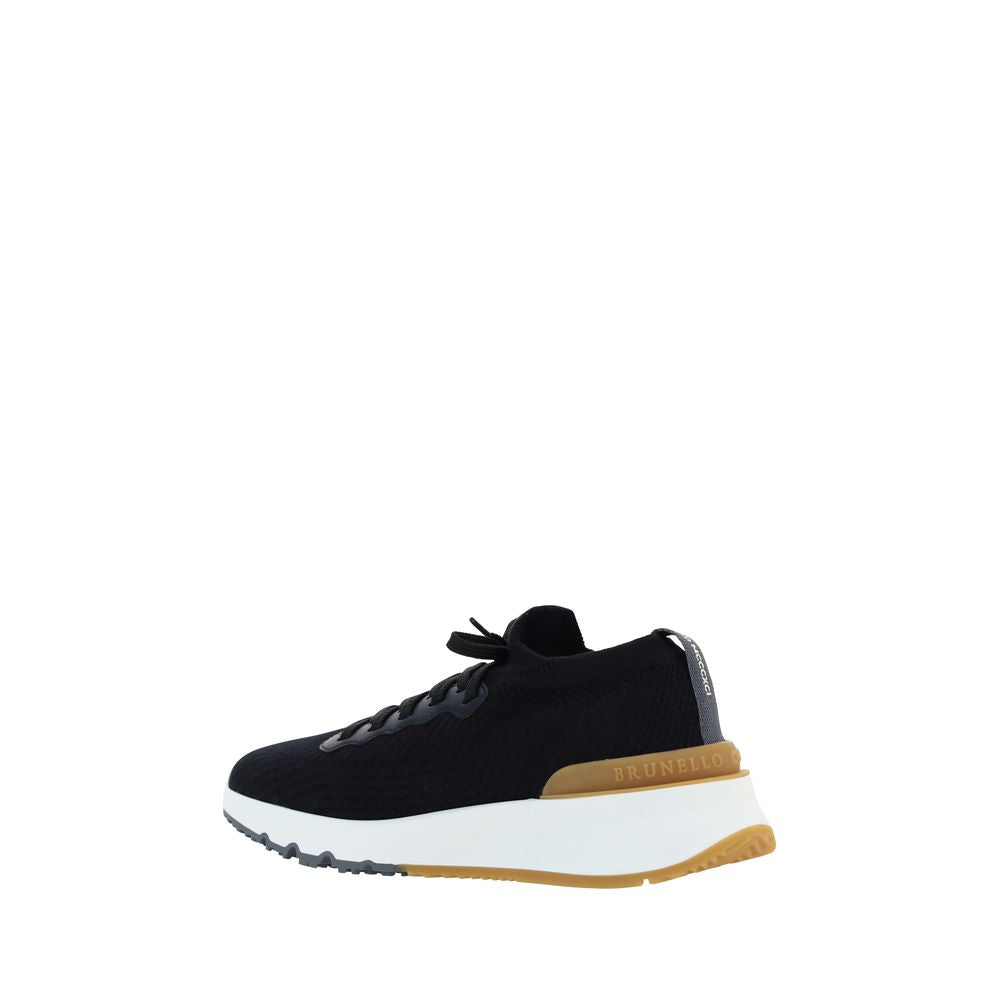 Brunello Cucinelli Black Cotton Athletic Men's Sneakers