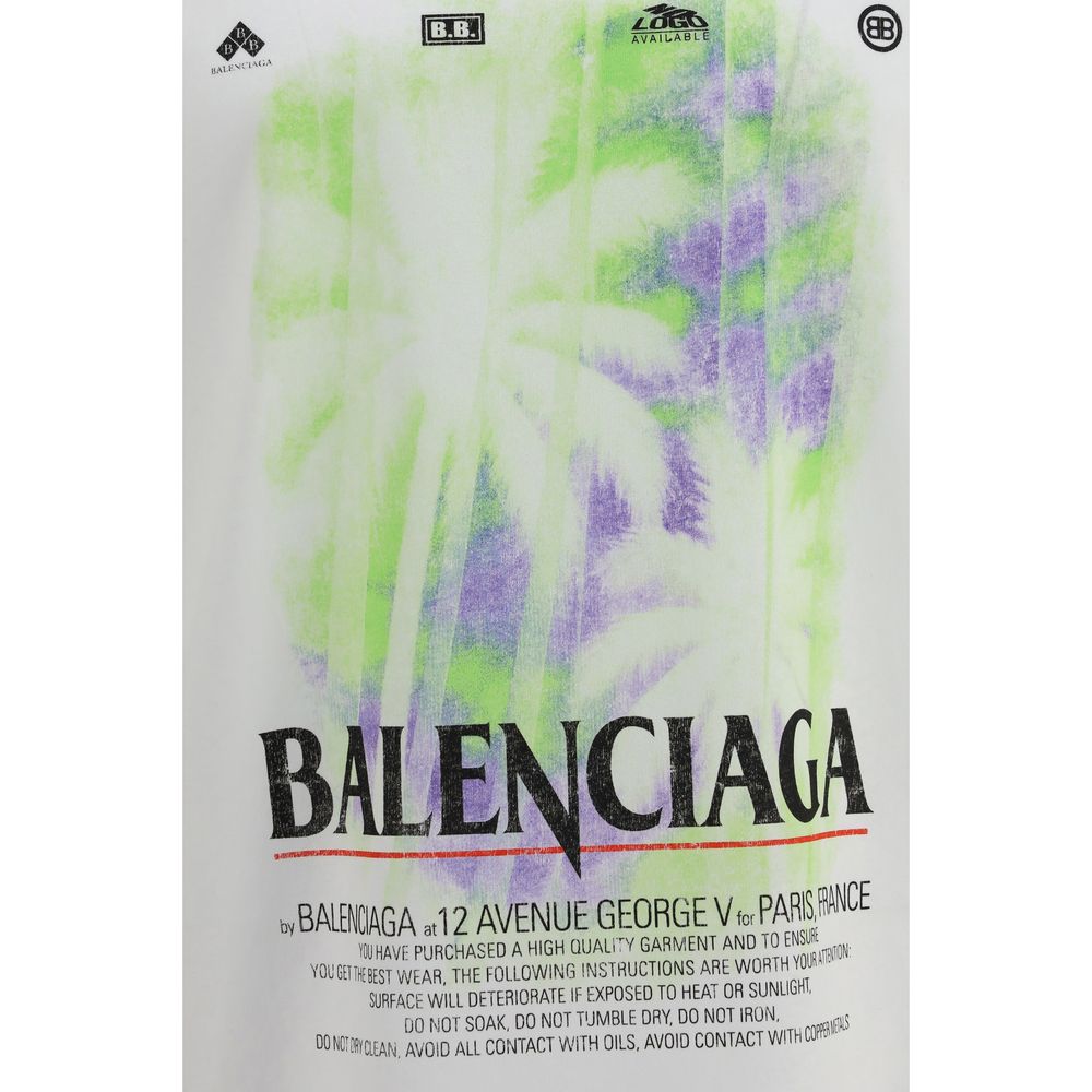 Balenciaga White Cotton Men's T-Shirt