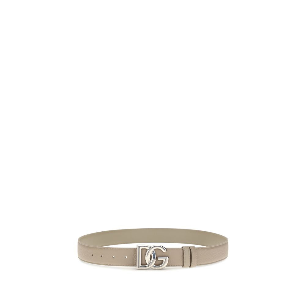 Dolce & Gabbana Gray Calf Leather Bos Taurus Regular Men's Belt