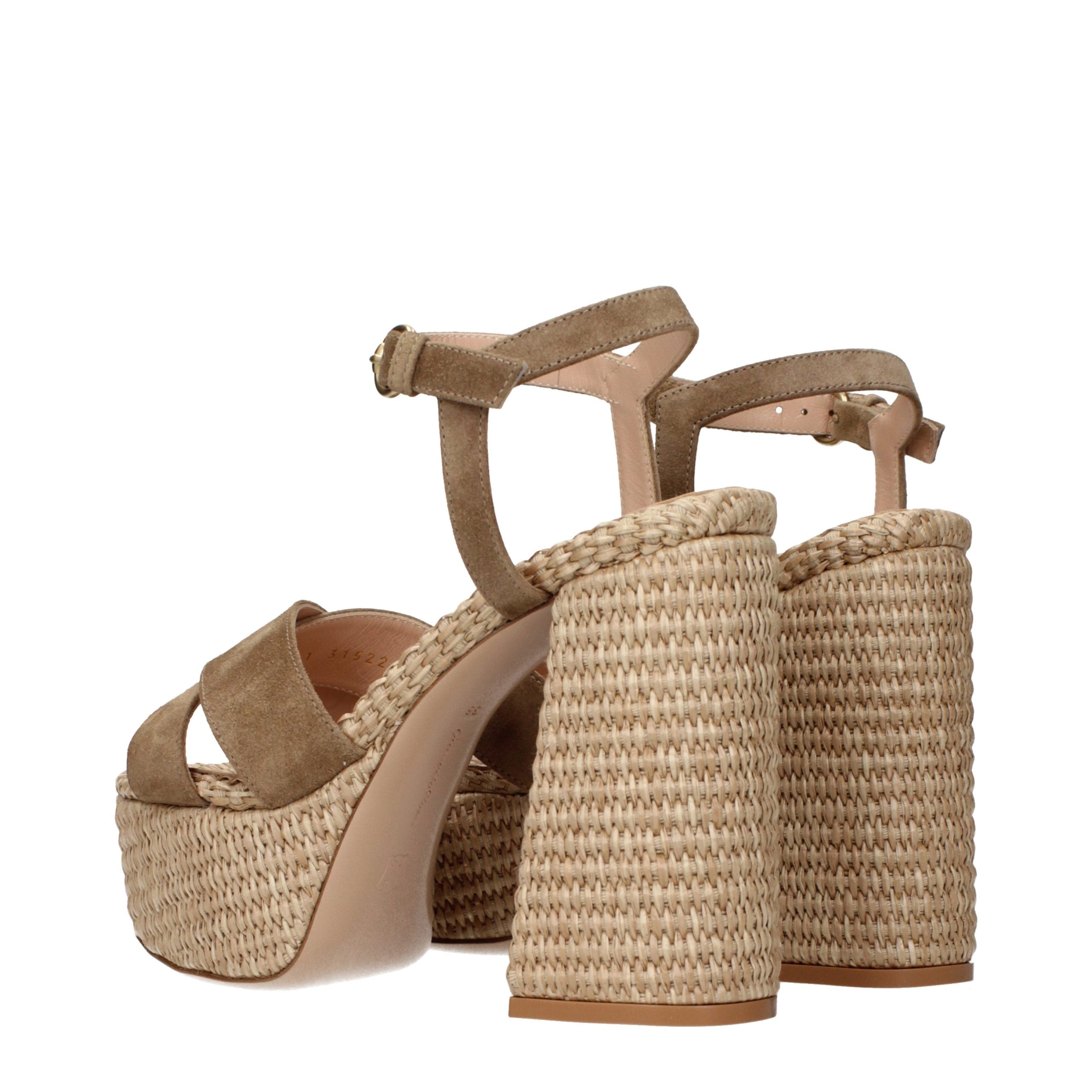 Gianvito Rossi Brown Leather Platform Women's Sandals