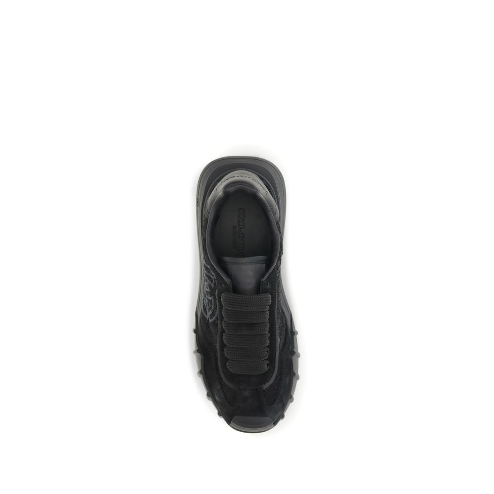 Dolce & Gabbana Black Calf Leather Bos Taurus Chunky Women's Sneakers
