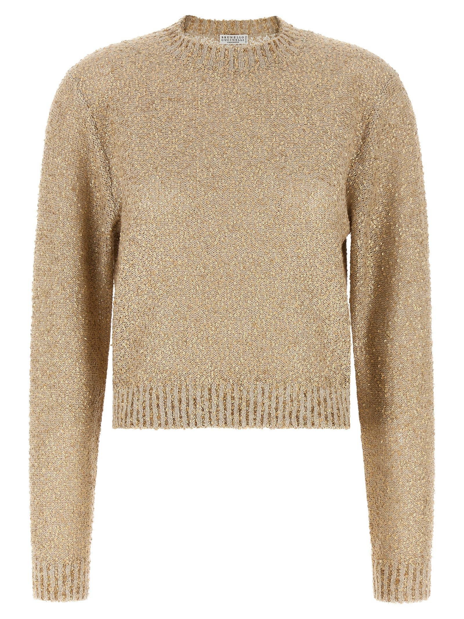 Brunello Cucinelli Gold Linen Women's Cardigan