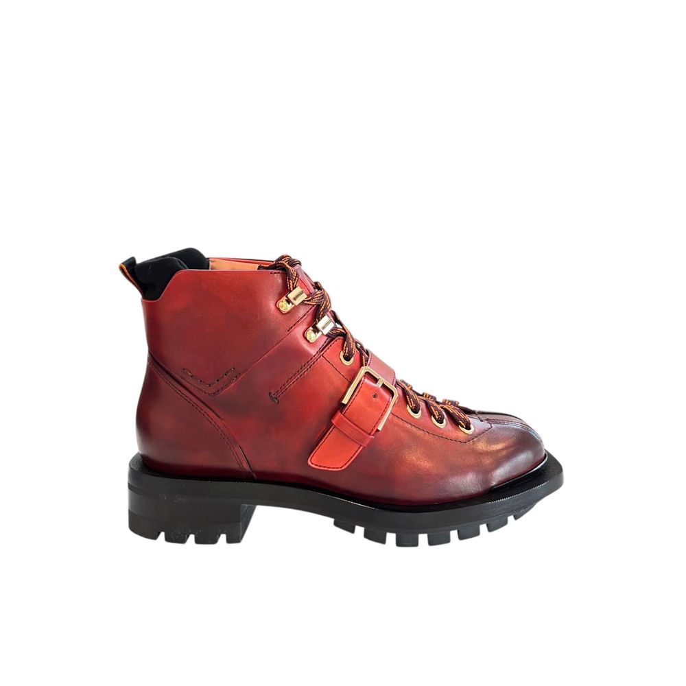 Santoni Red Leather Women Women's Boot