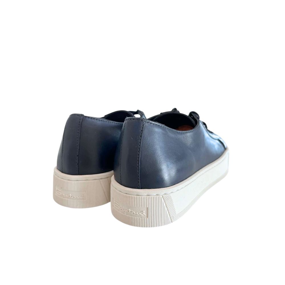Santoni Blue Leather Women Women's Sneaker