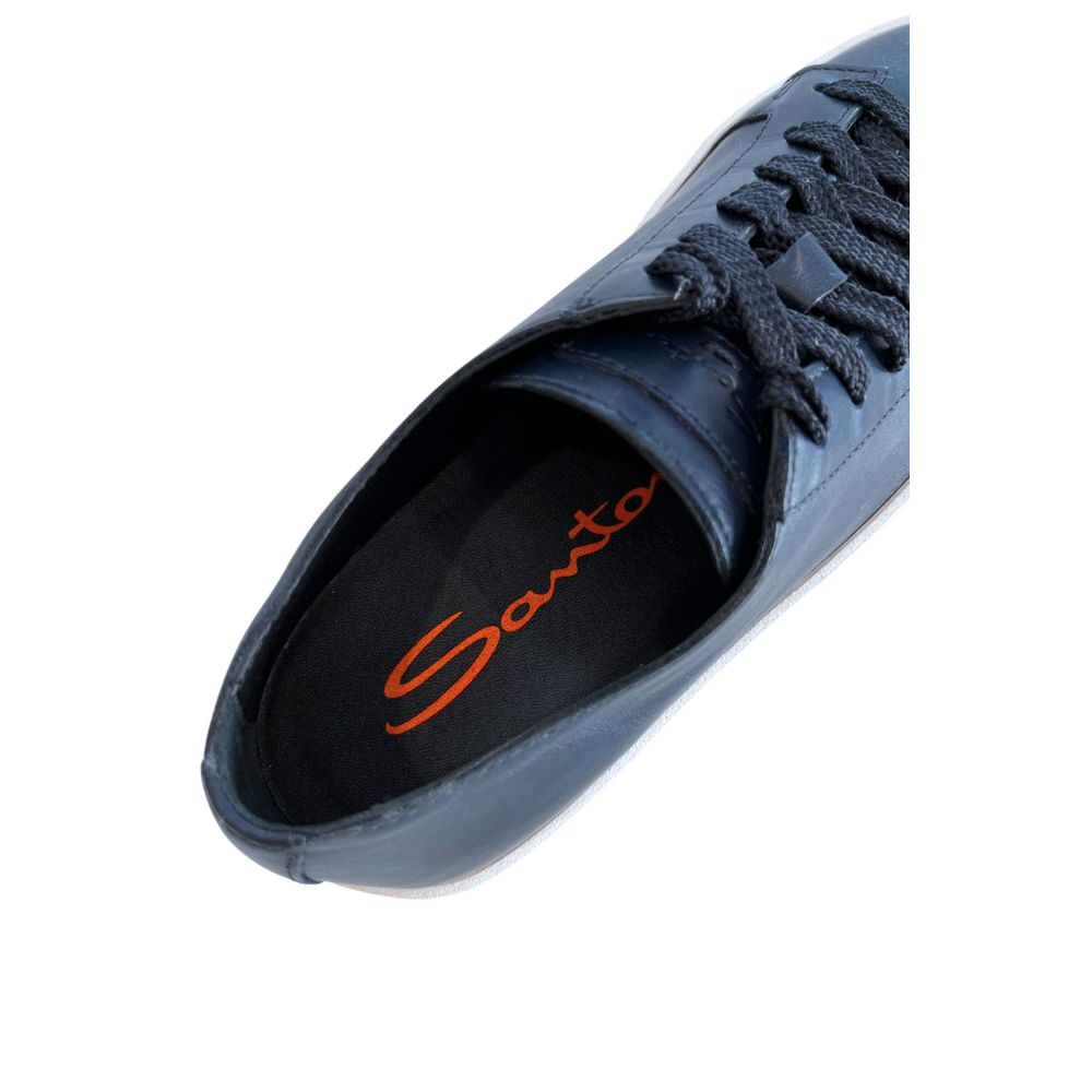 Santoni Blue Leather Women Women's Sneaker