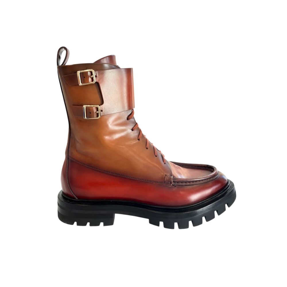 Santoni Red Leather Women Women's Boots