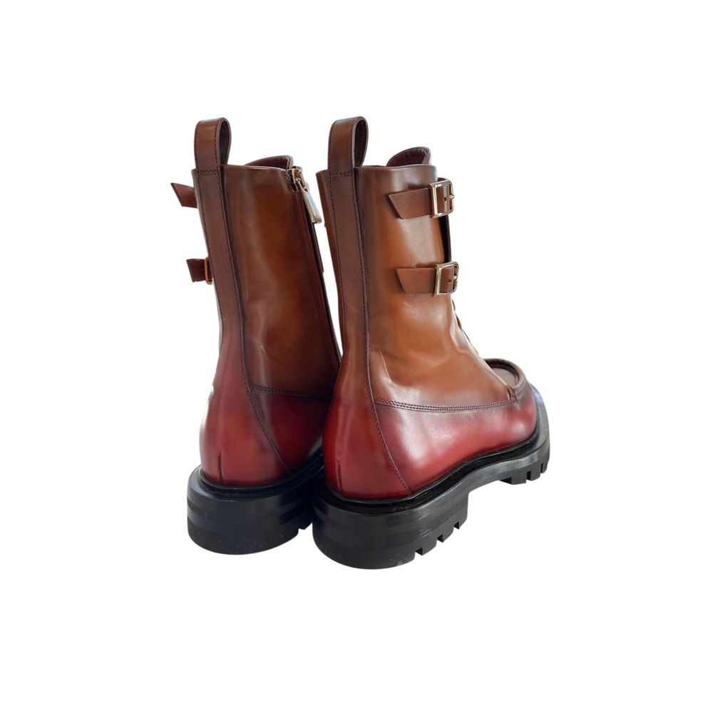Santoni Red Leather Women Women's Boots