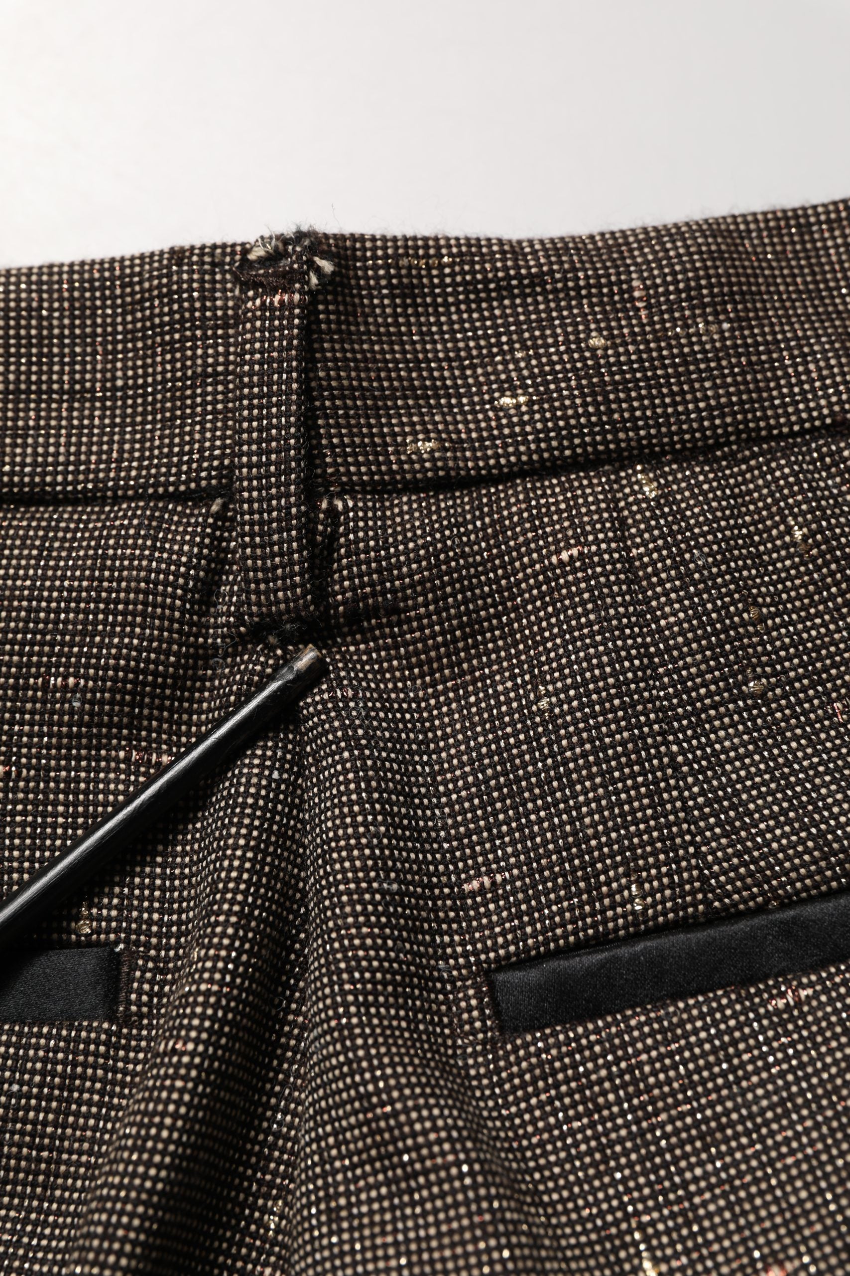 Dolce & Gabbana Dark Brown HighWaist Tapered Trouser Women's Pants (Pre-Owned)