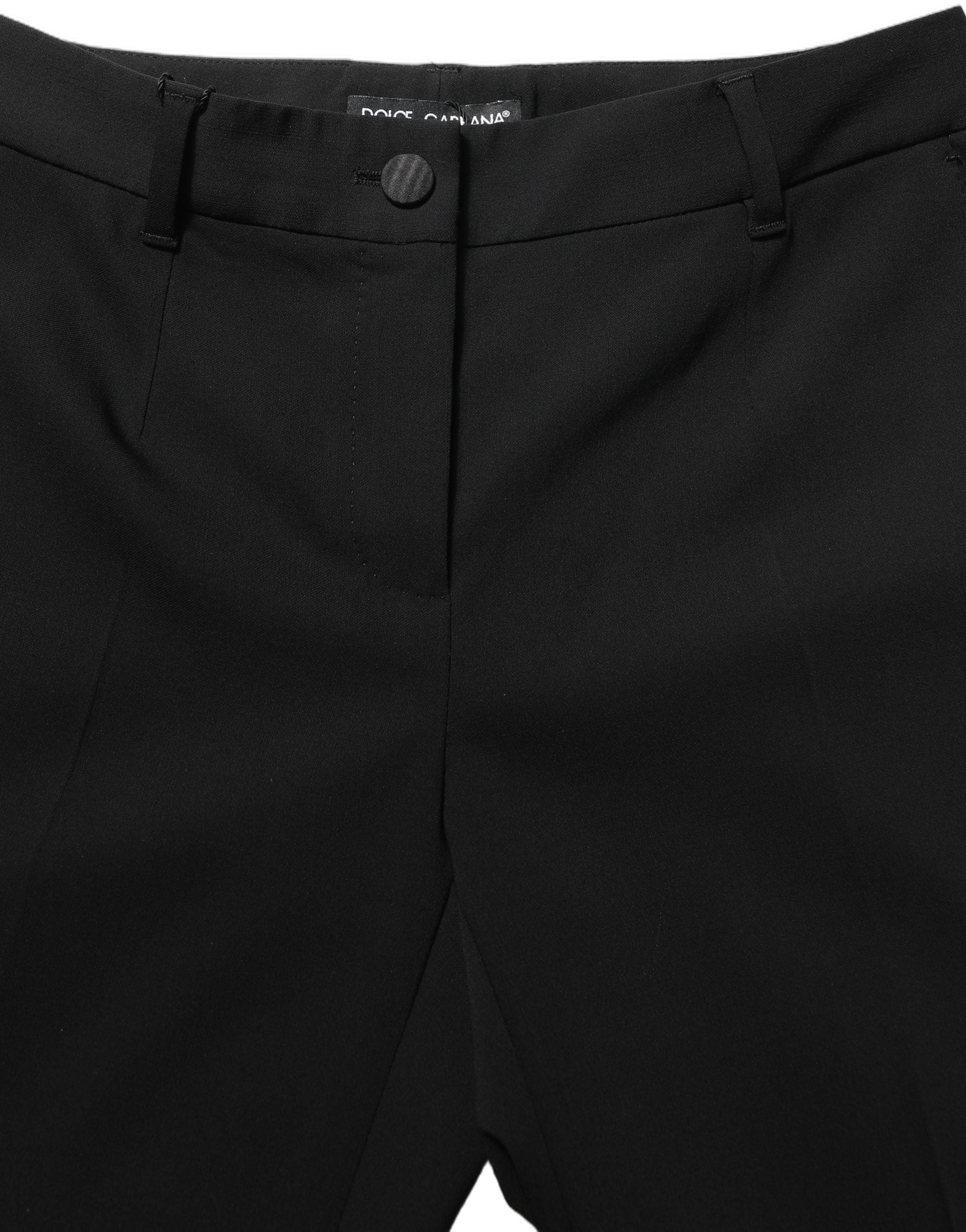 Dolce & Gabbana Black HighWaist Straight Dress Trouser Women's Pants