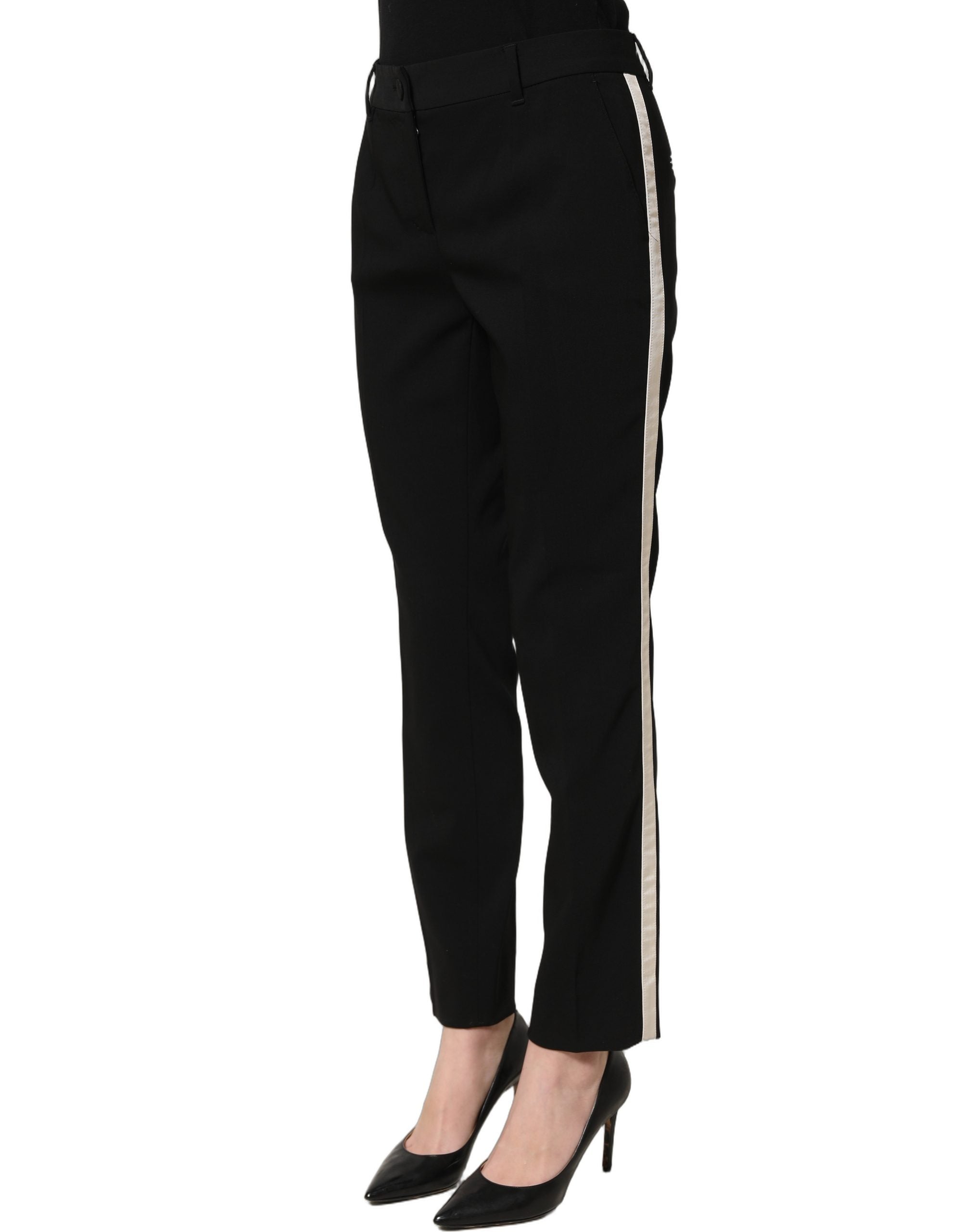 Dolce & Gabbana Black HighWaist Straight Dress Trouser Women's Pants