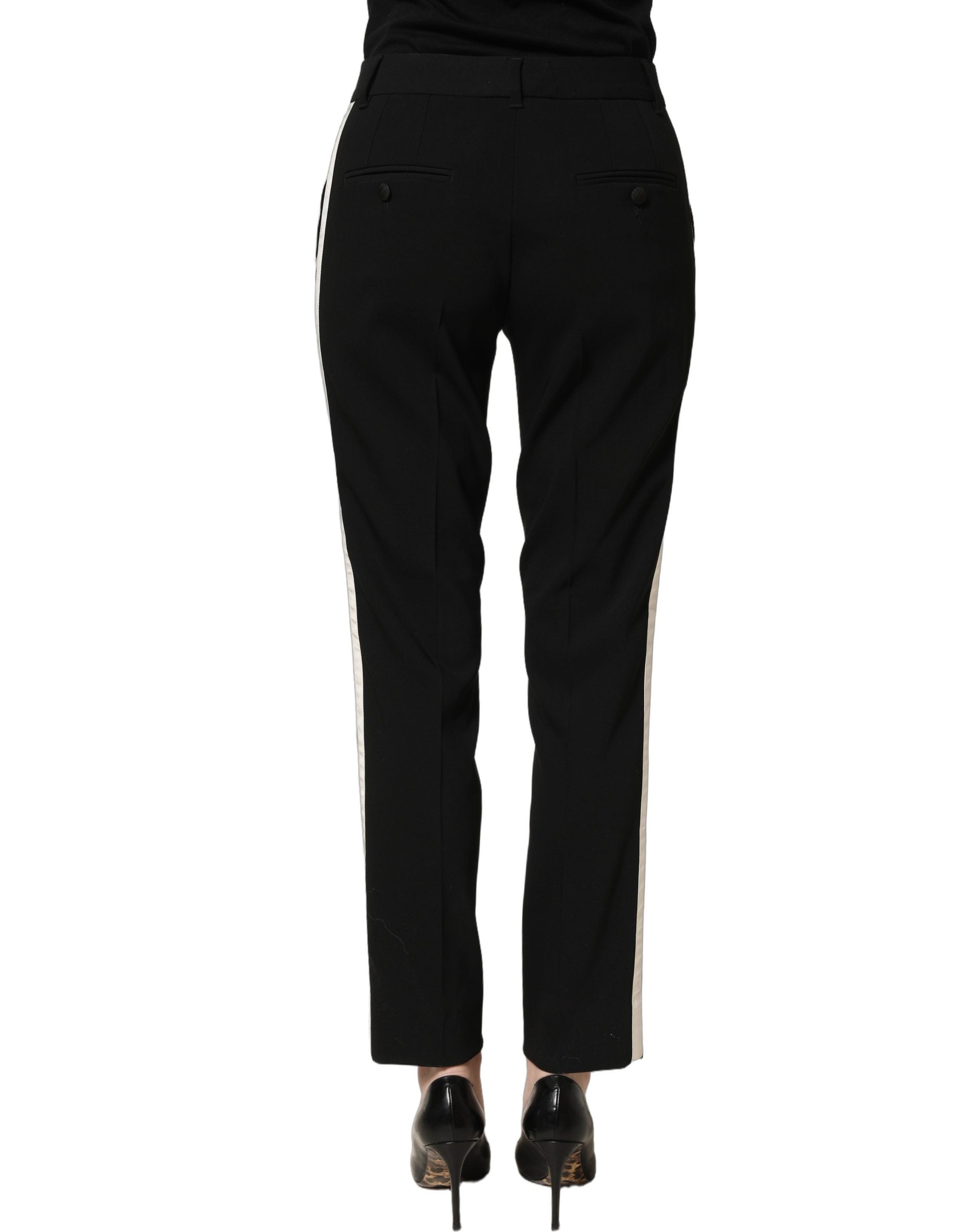 Dolce & Gabbana Black HighWaist Straight Dress Trouser Women's Pants