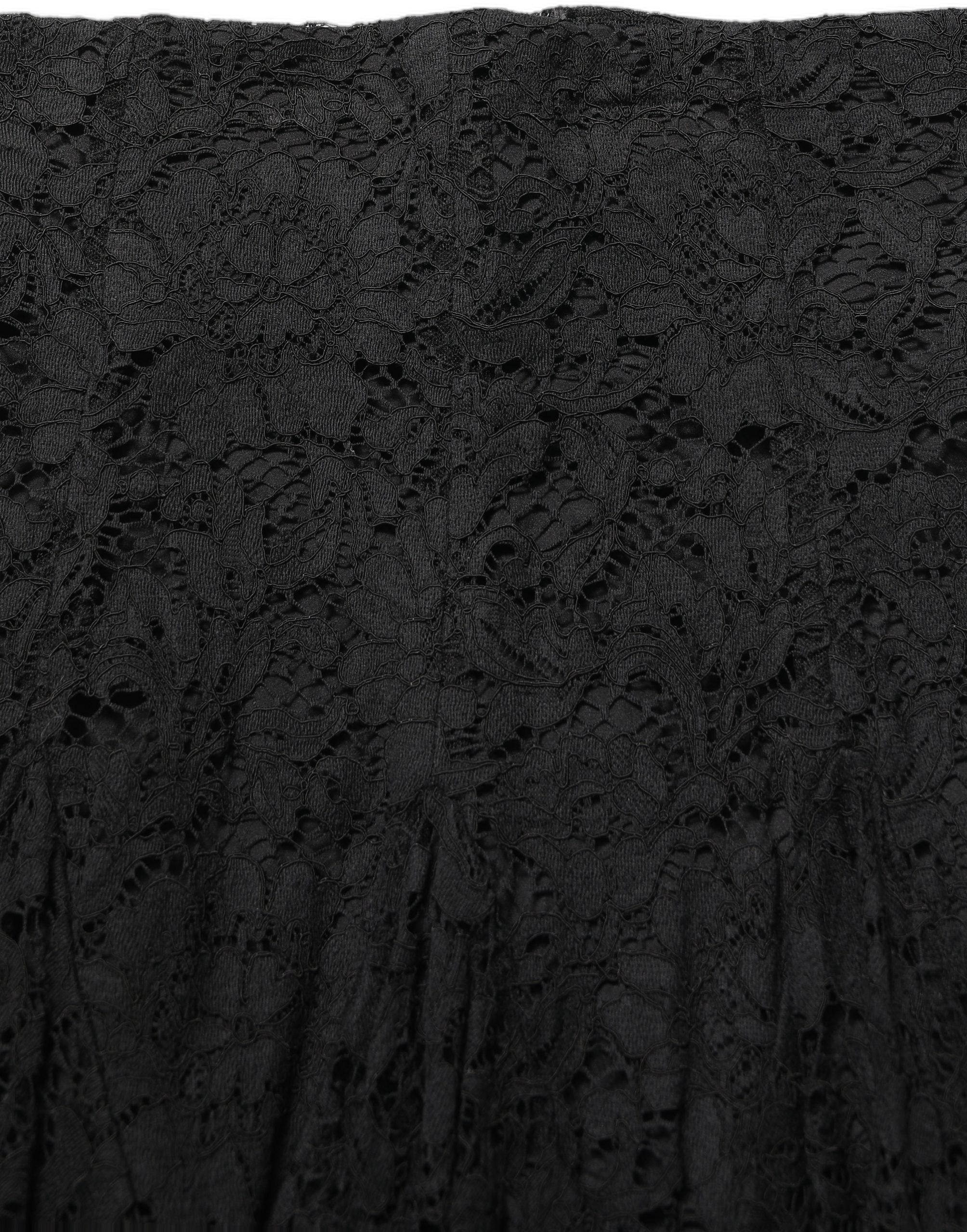 Dolce & Gabbana Black Floral Cut Out Lace A-line Mini Women's Skirt