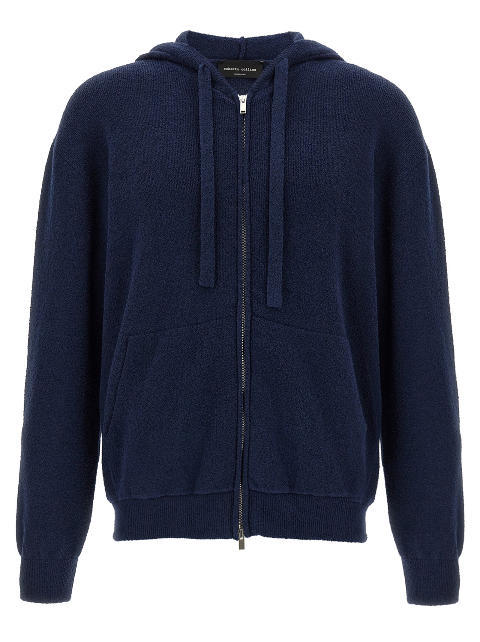 Roberto Collina Blue Cotton Men's Sweatshirt