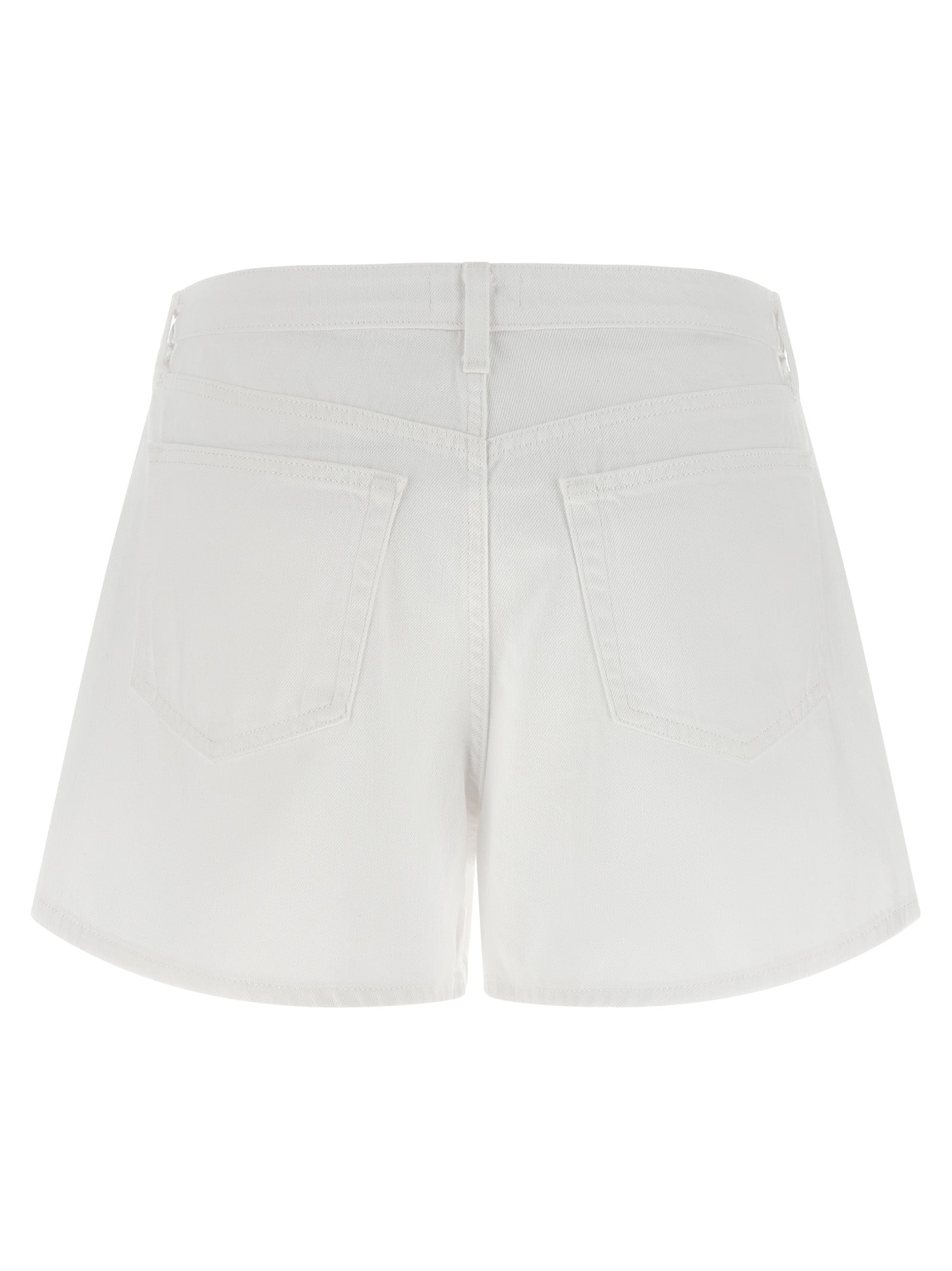 L'Agence White Cotton Bermuda Women's Shorts