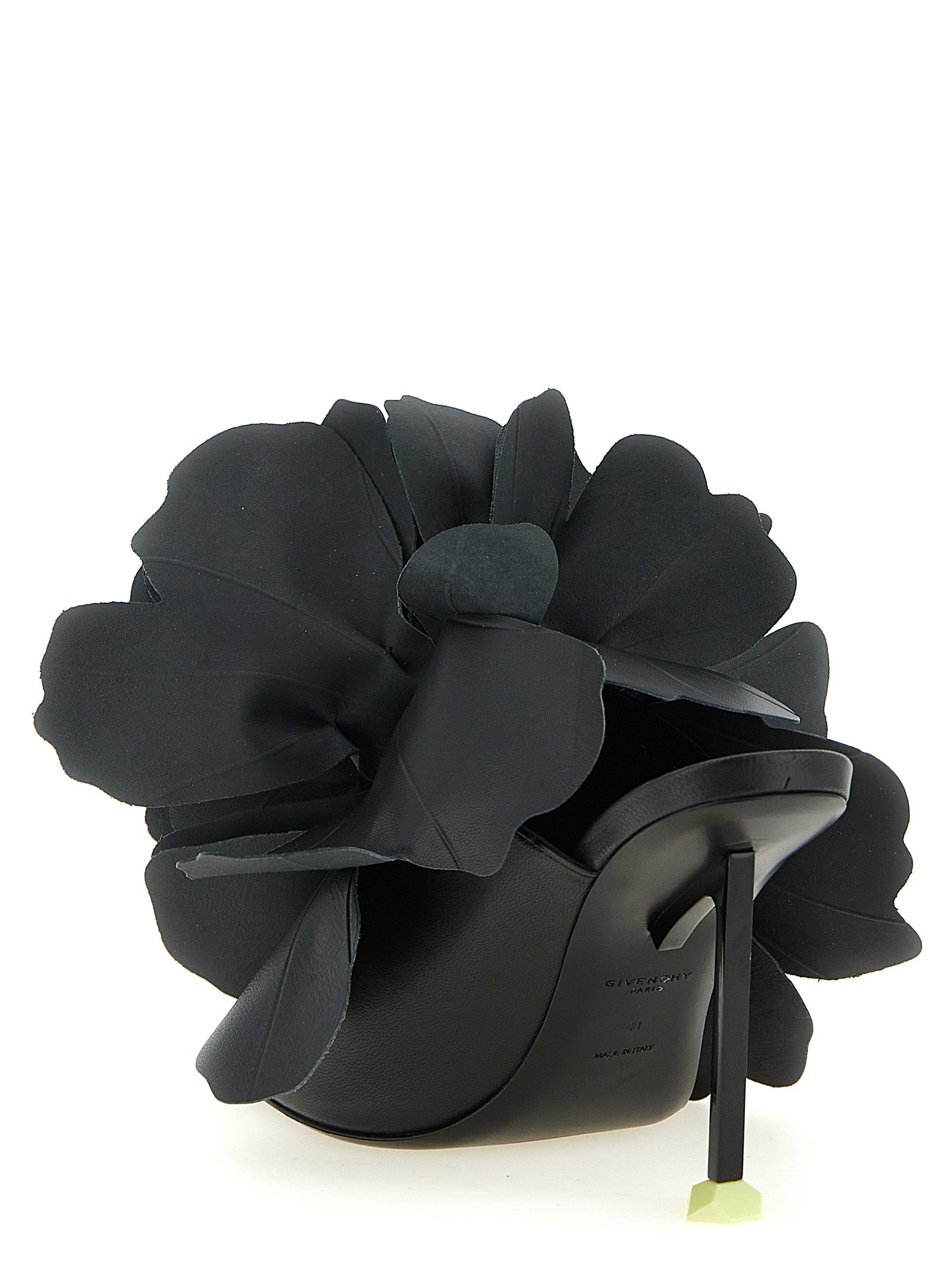 Givenchy Black Leather Stiletto Heel Women's Sandals