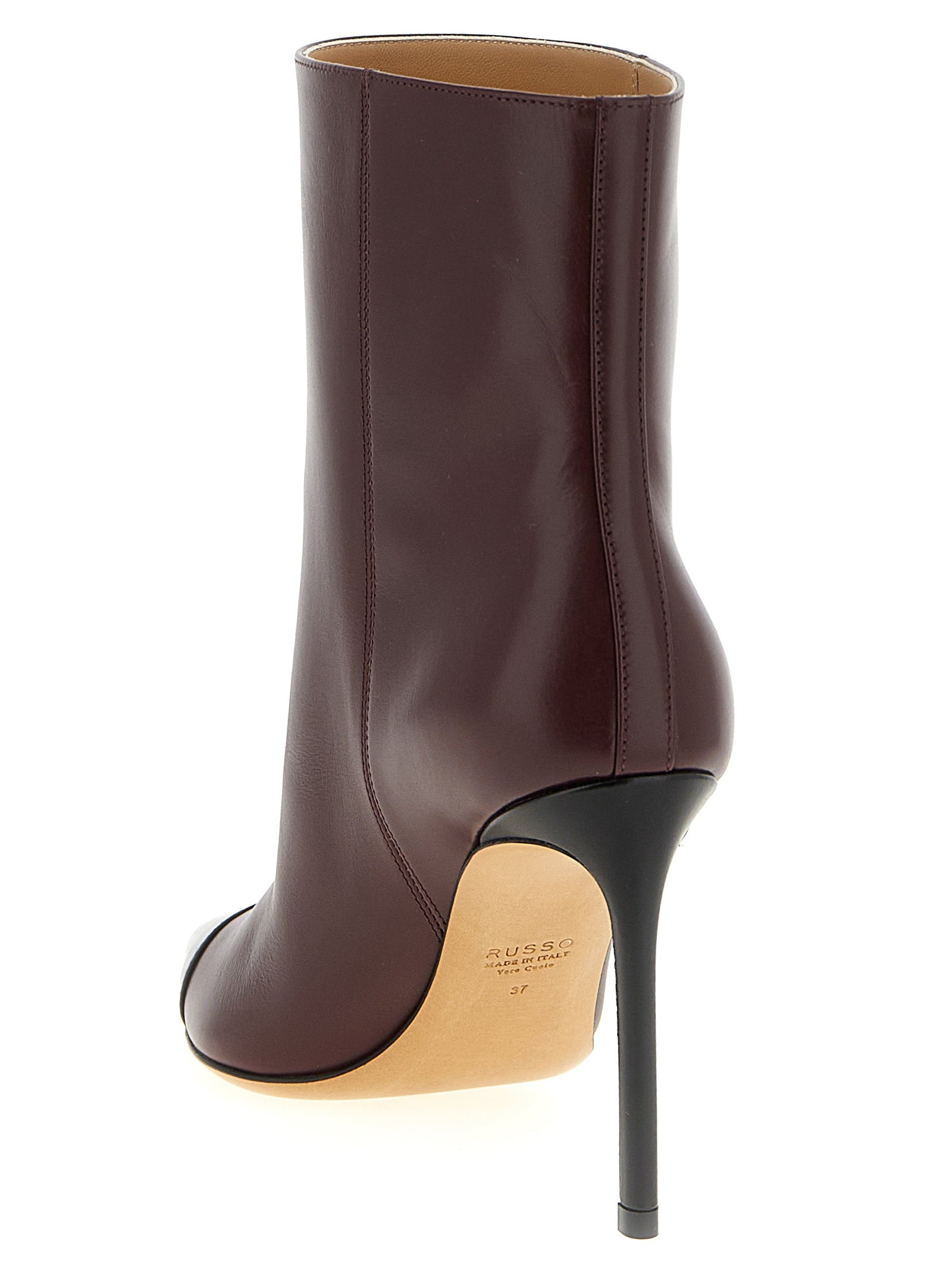 Francesco Russo Bordeaux Goatskin Ankle Women's Boots