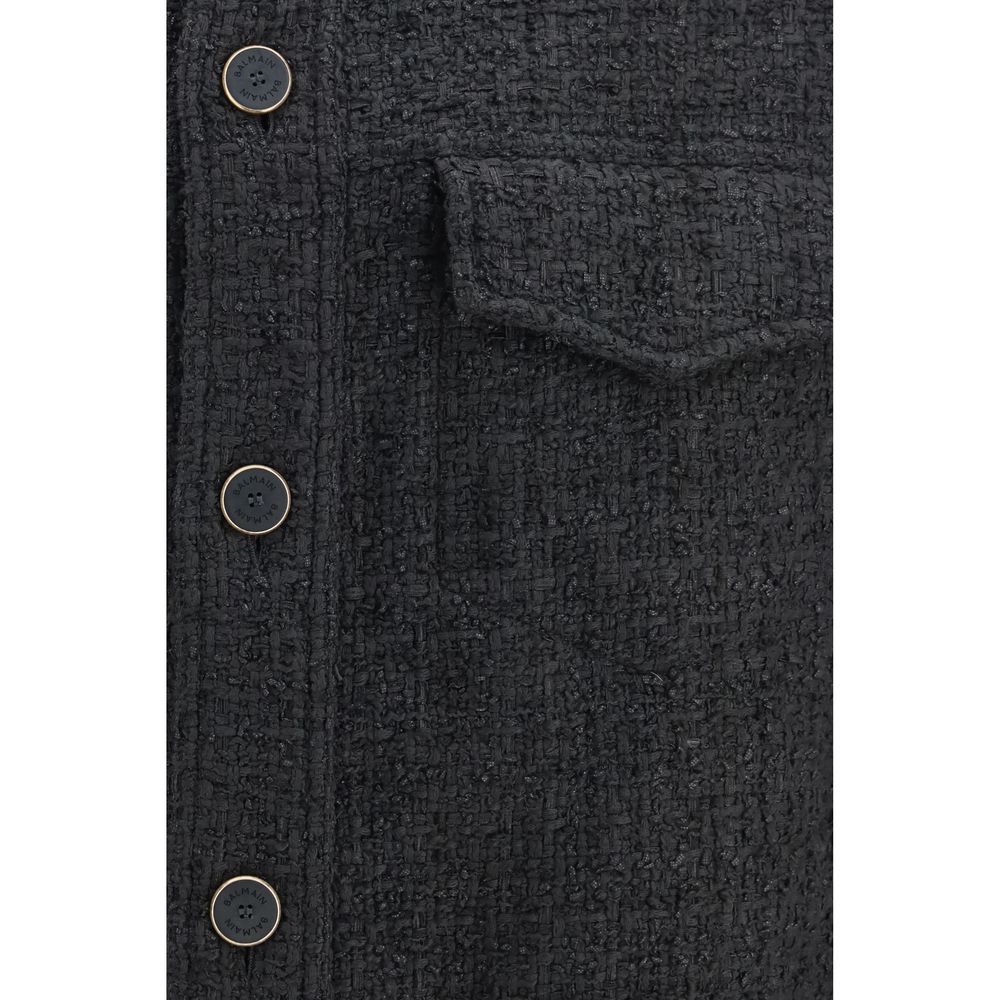Balmain Black Cotton Shell Men's Jacket