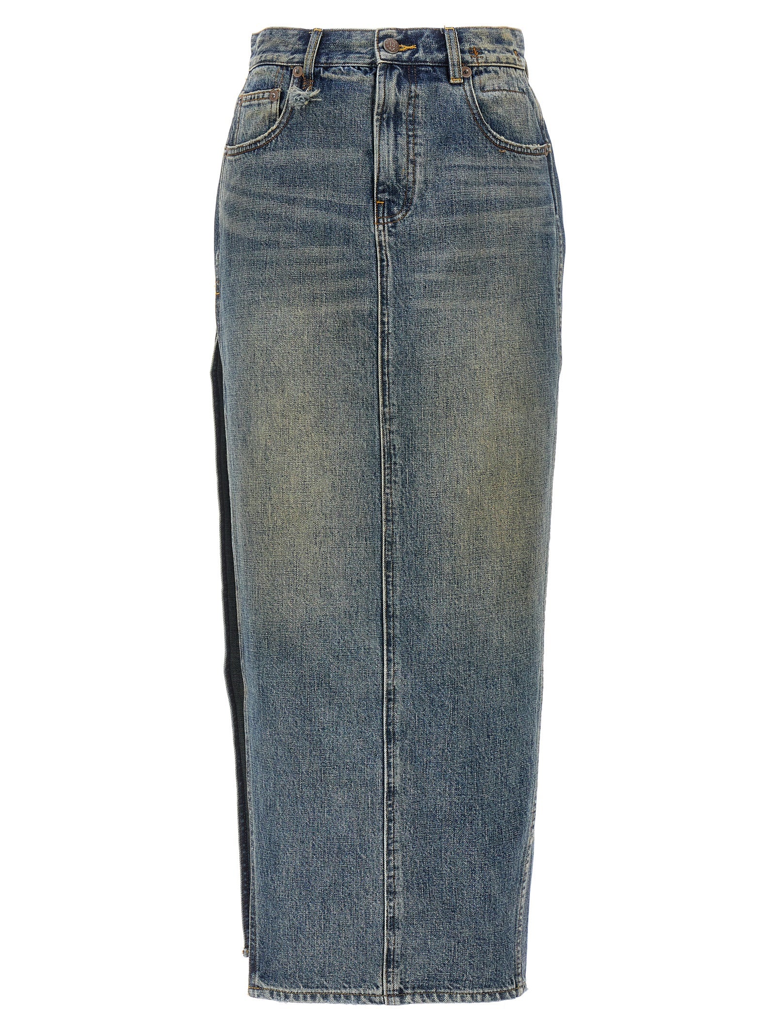 R13 Blue Cotton Mini Women's Skirt