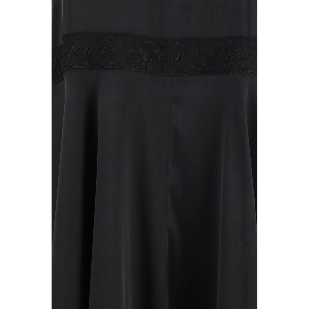 Ganni Black Silk Casual Women's Dress