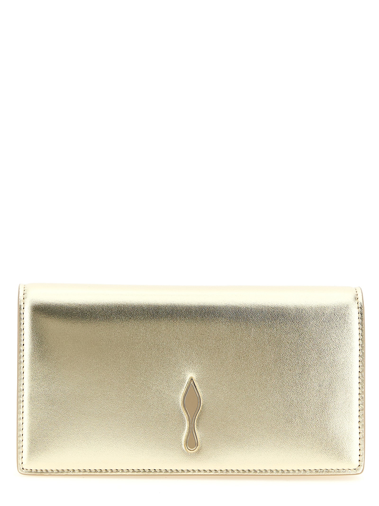 Christian Louboutin Gold Lambskin Clutch Women's Bag