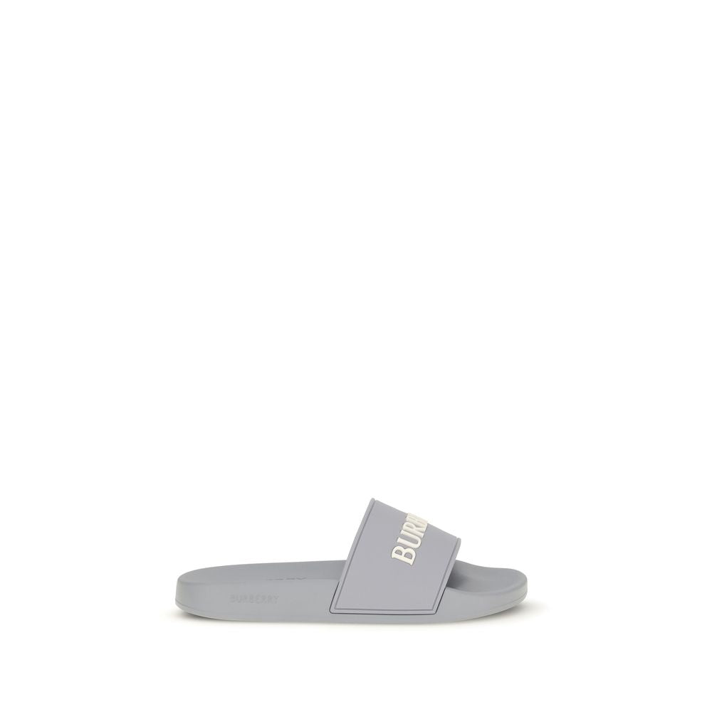 Burberry Gray Rubber Men's Slides
