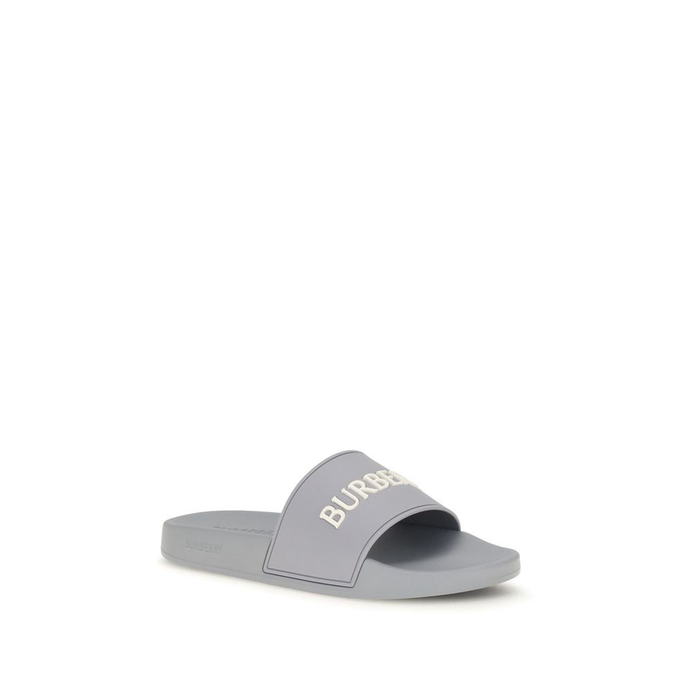 Burberry Gray Rubber Men's Slides