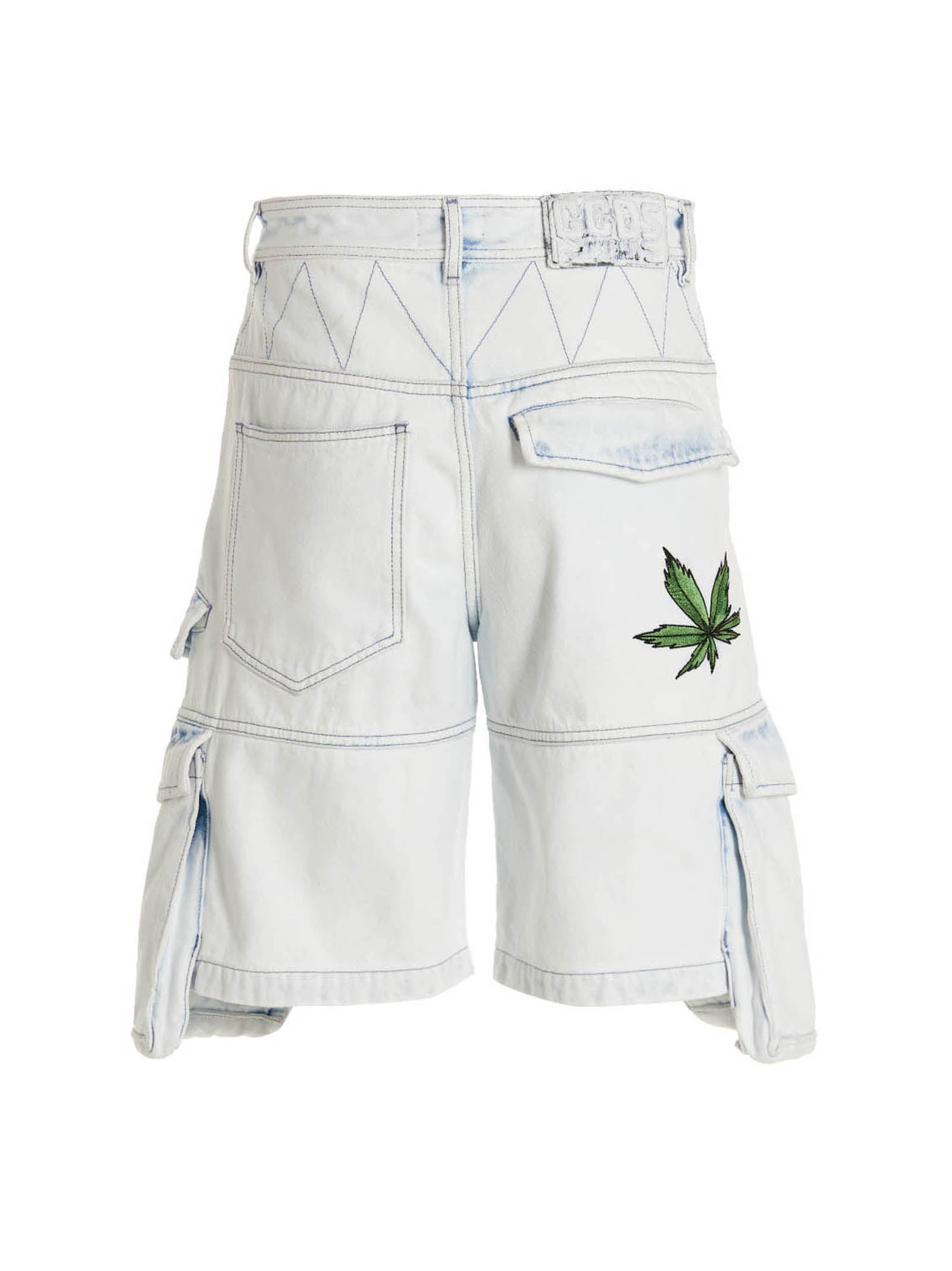 GCDS Blue Cotton Bermuda Men's Shorts