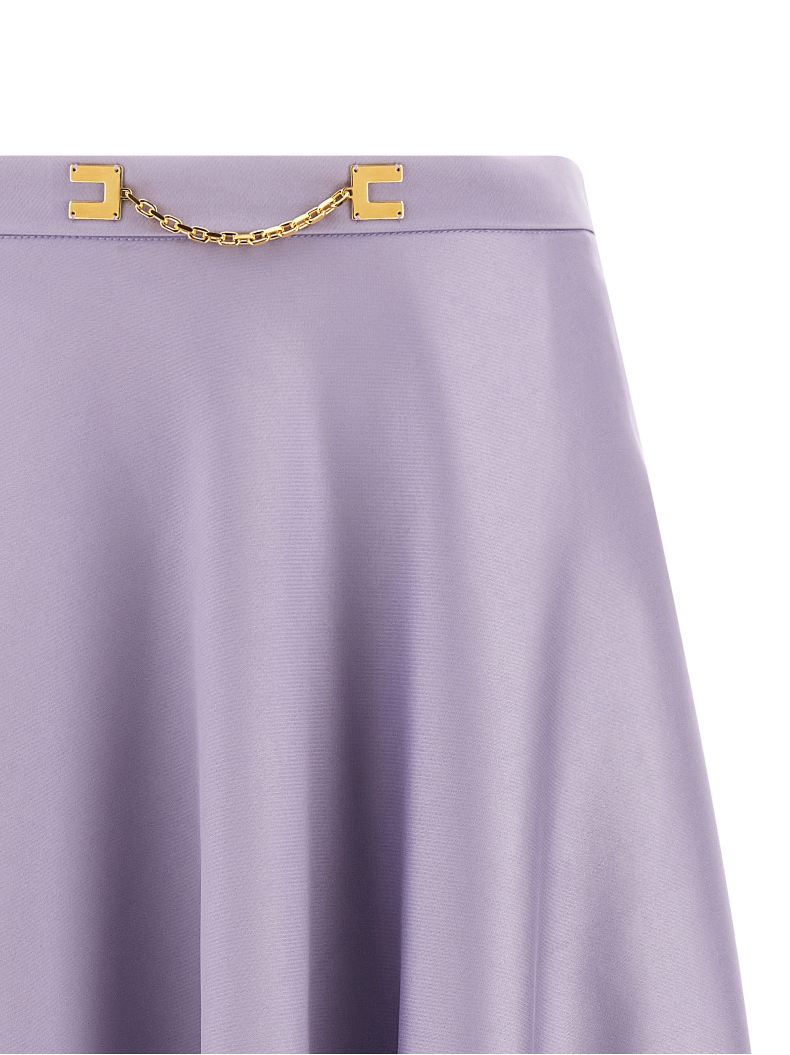 Elisabetta Franchi Purple Polyester Midi Women's Skirt