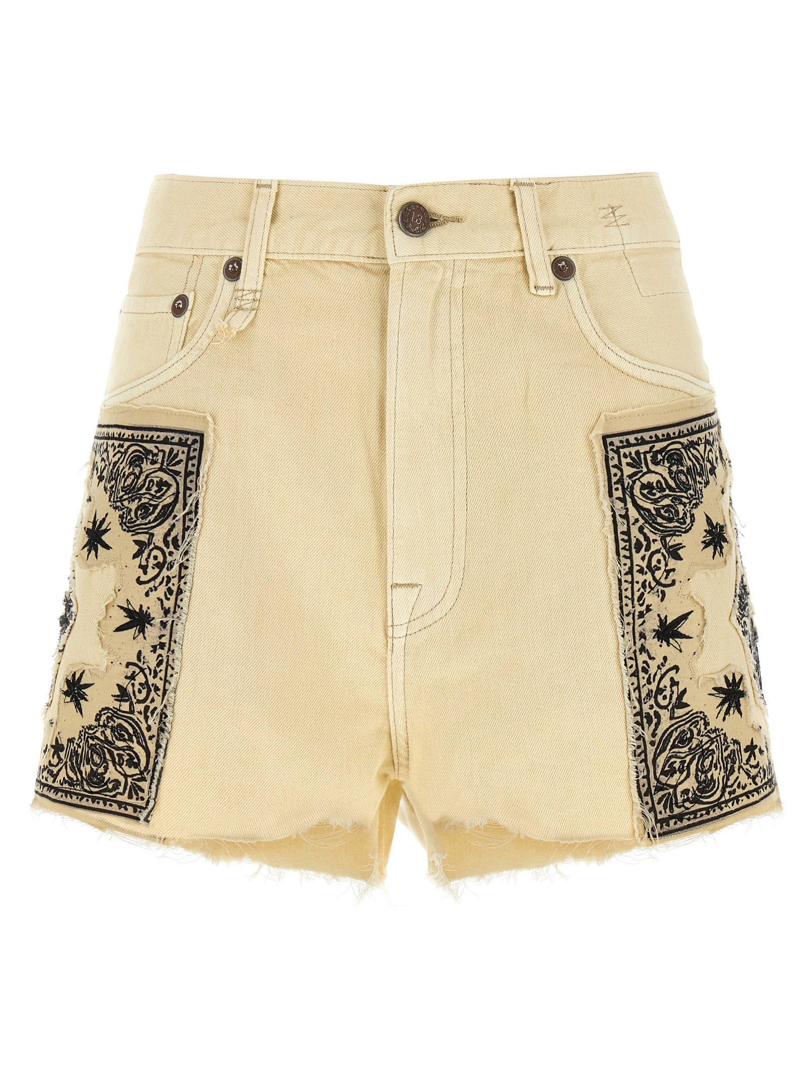 R13 Beige Cotton Bermuda Women's Shorts